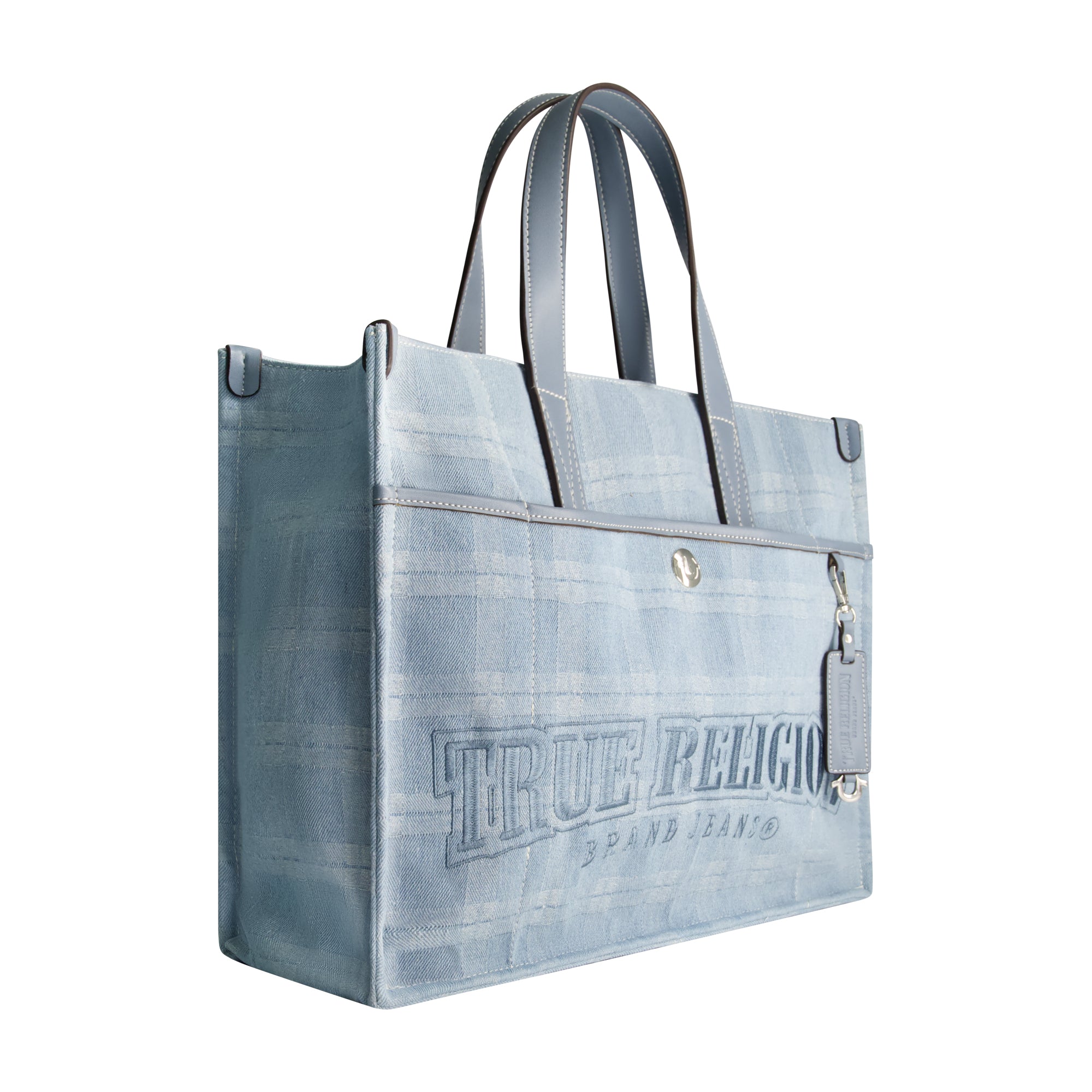 True Religion Striped Denim City Tote