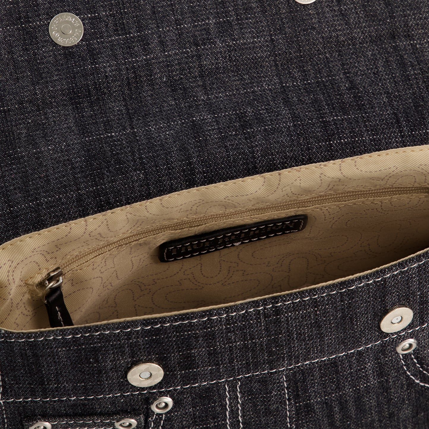 True Religions Jean Pocket Mini Flap, BLACK