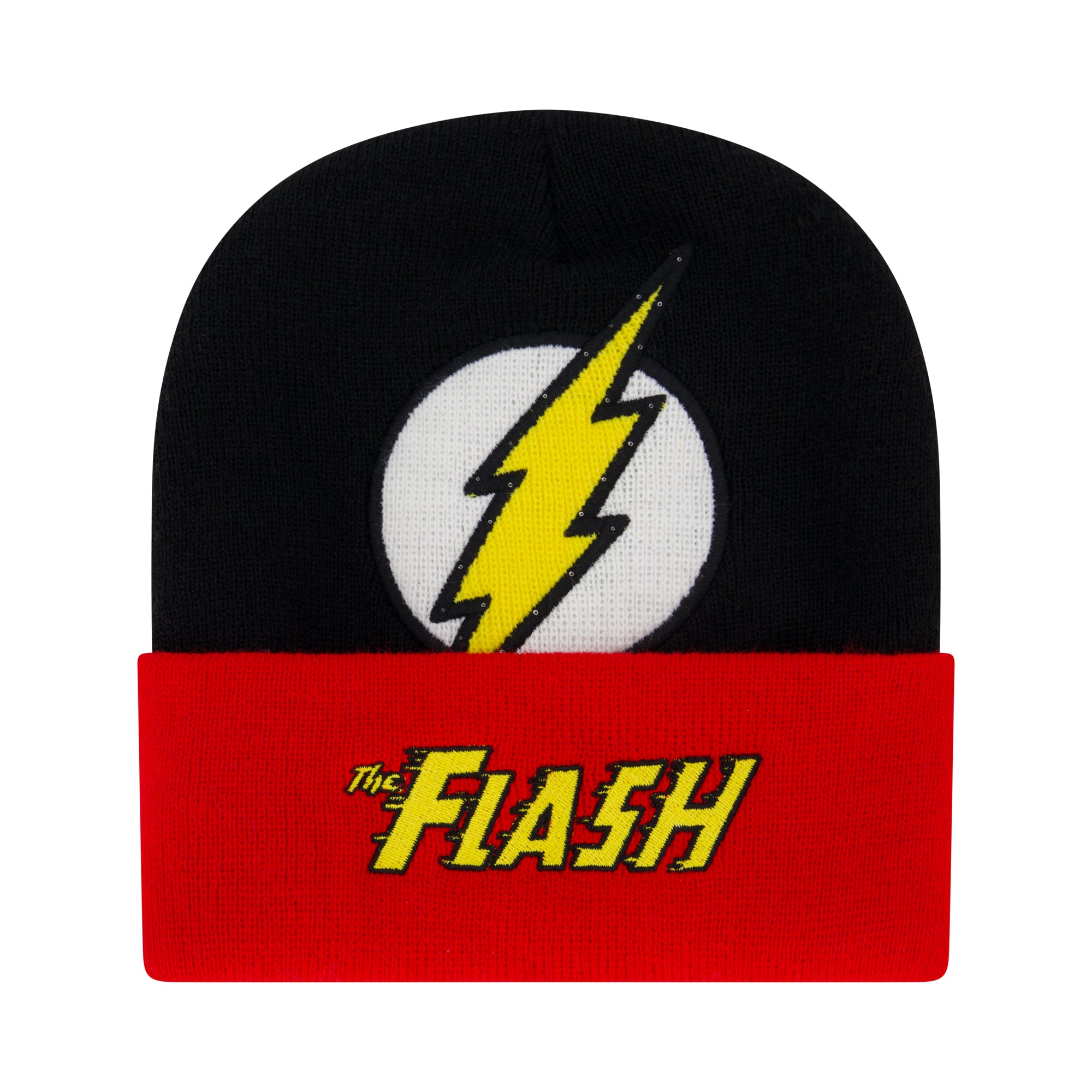 DC Comics The Flash LED Light-Up Beanie Hat – Embroidered Logo Cuffed Knit Cap
