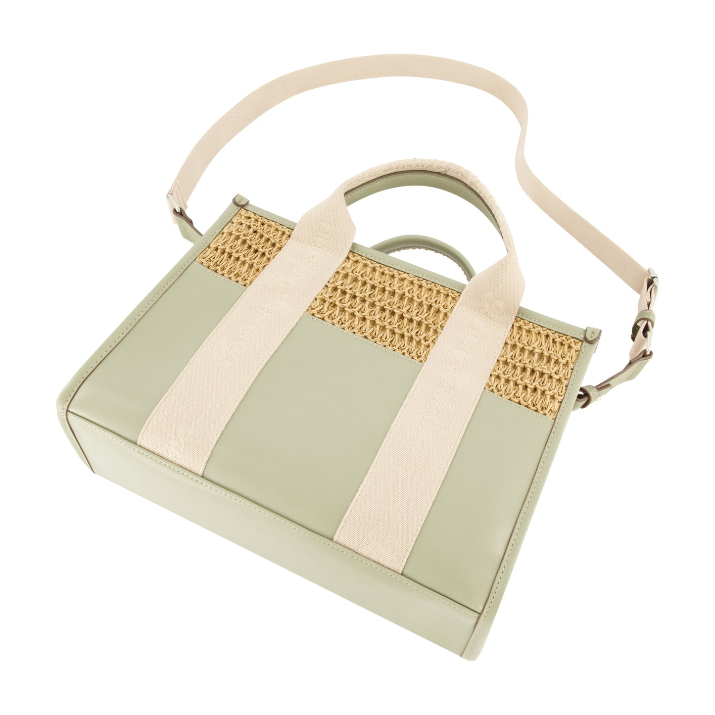Tommy Bahama Raffia/PU Logo Webbing Modern Tote, SAGE