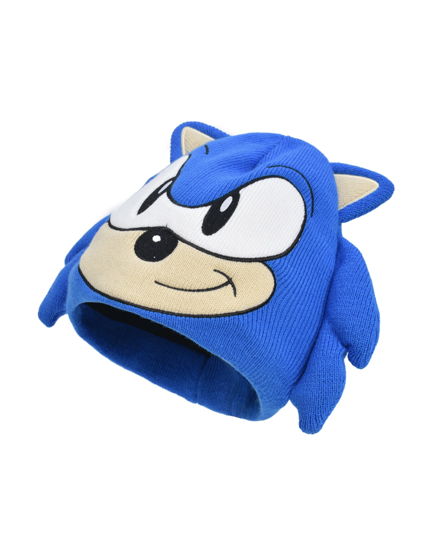 Sonic The Hedgehog Beanie Hat, Acrylic Knitted Winter Hat with Ears and Quills, Royal, One Size