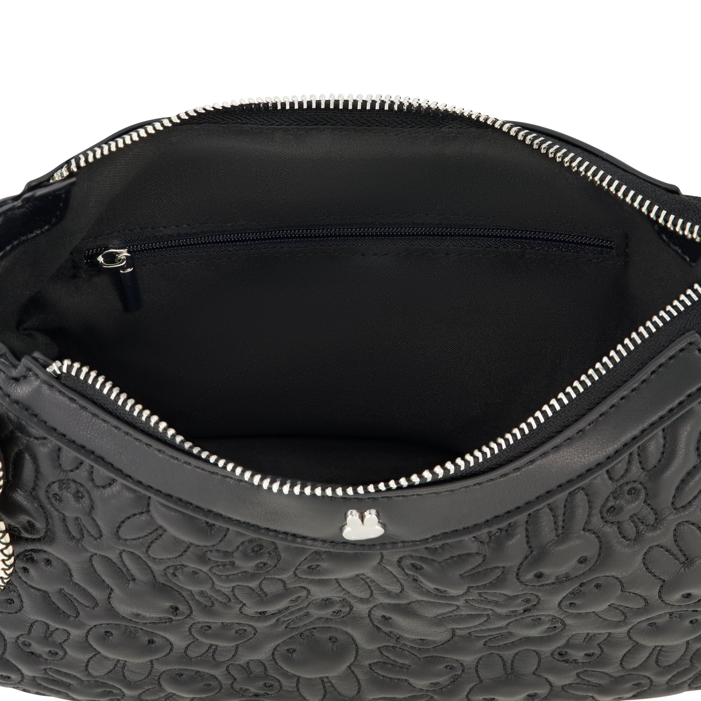 Danielle Nicole Miffy Quilted PU Shoulder Bag with Charm in Black
