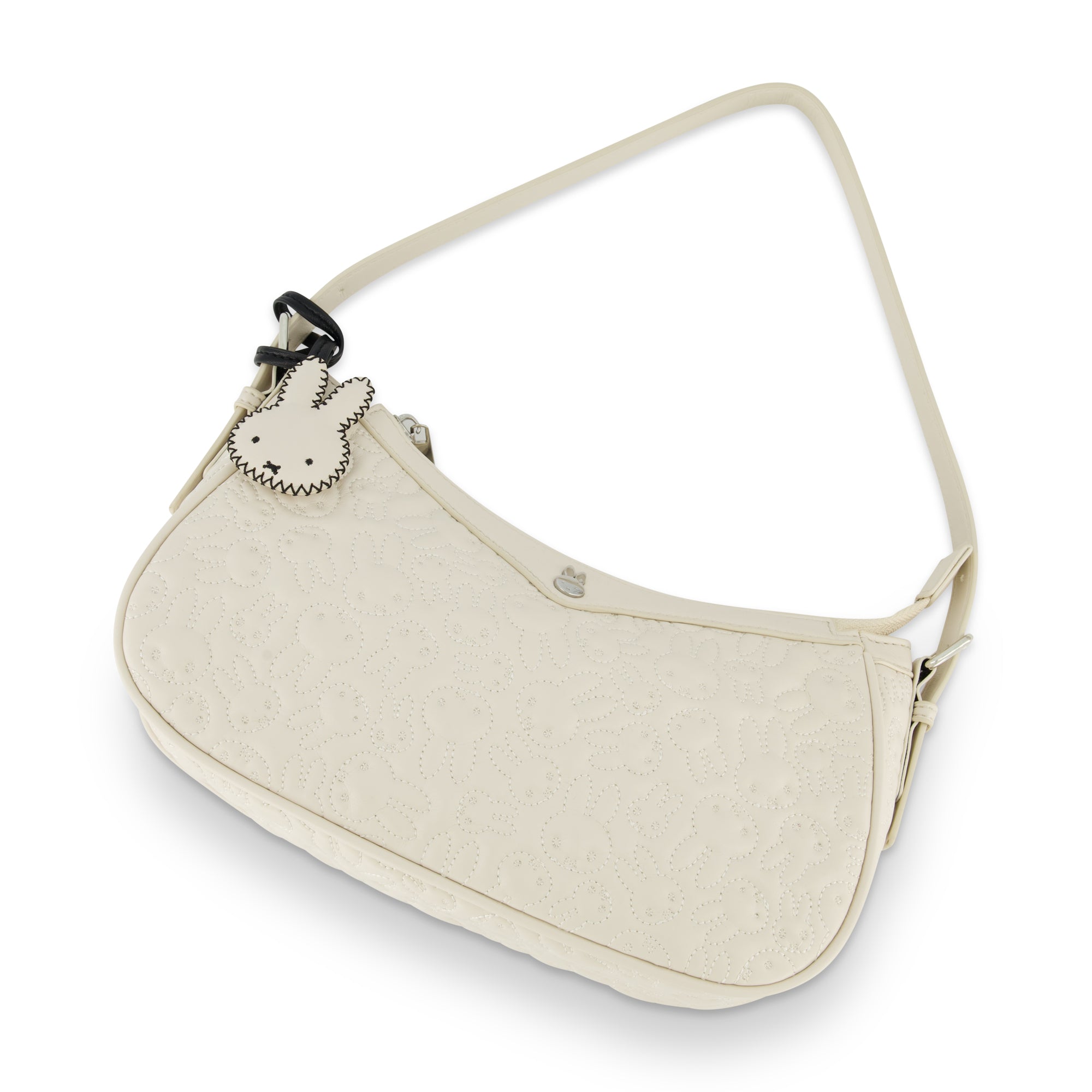 Danielle Nicole Miffy Quilted PU Shoulder Bag with Charm in White