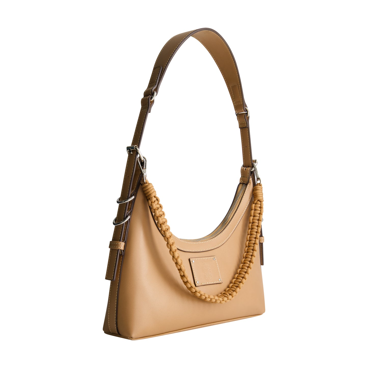 Tommy Bahama Debossed Logo Zip-Top Hobo Bag, TAN