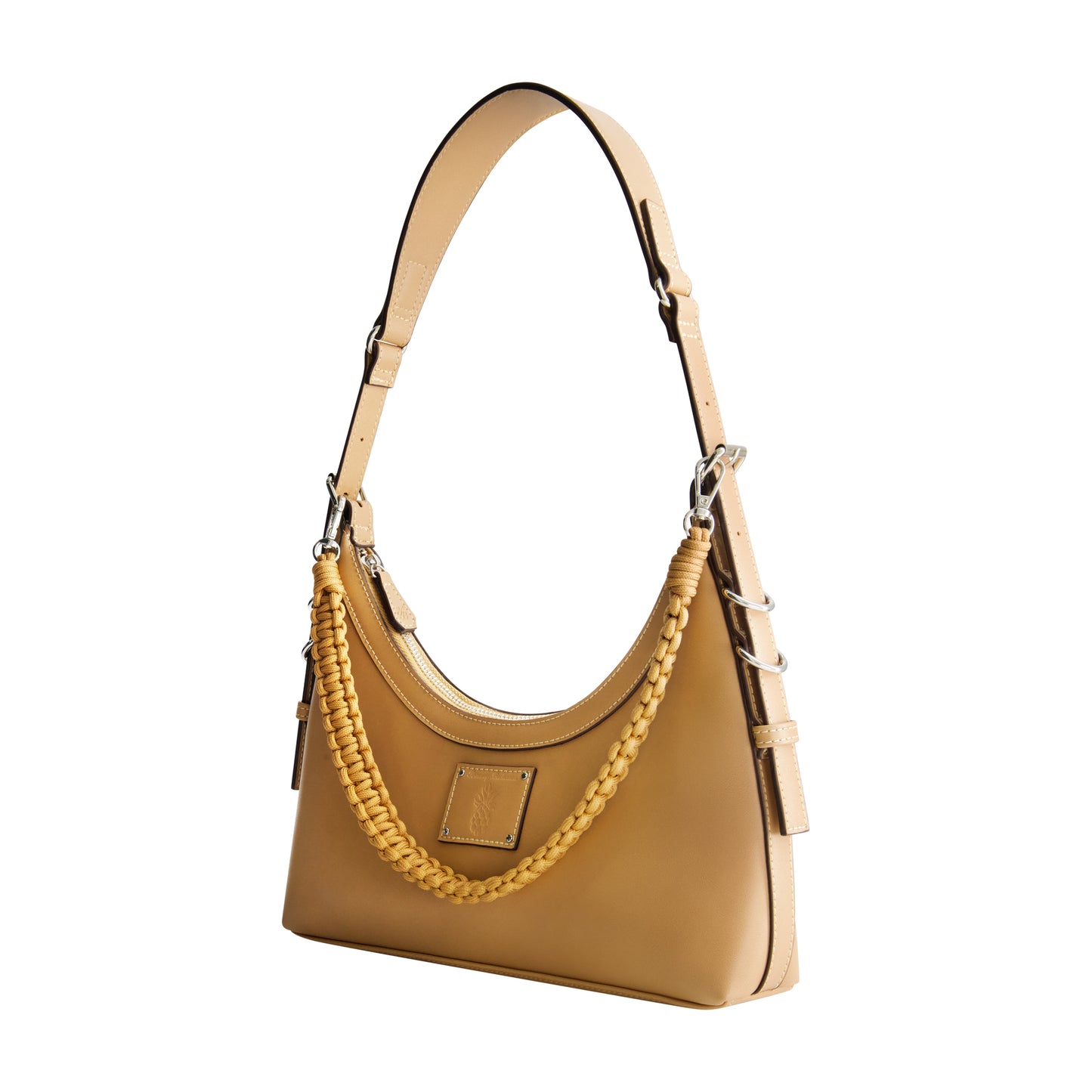 Tommy Bahama Debossed Logo Zip-Top Hobo Bag, TAN