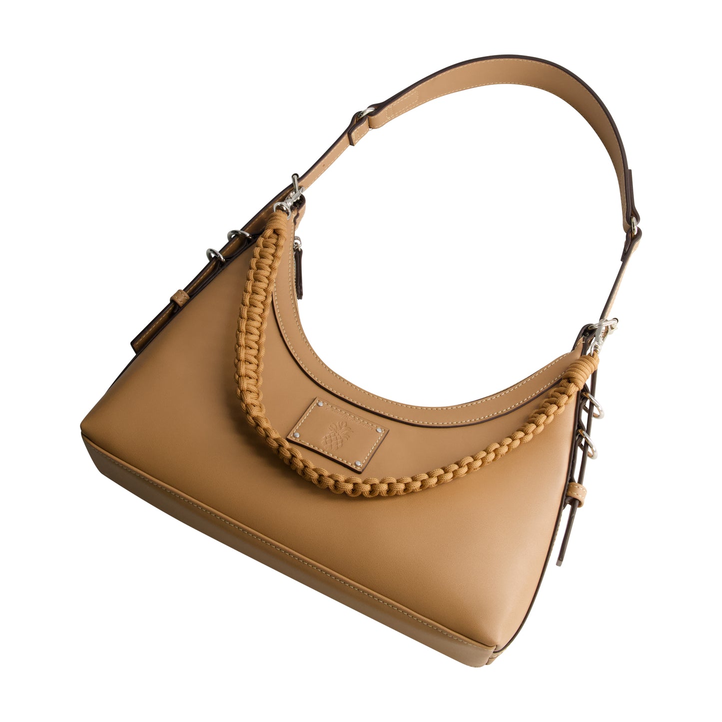 Tommy Bahama Debossed Logo Zip-Top Hobo Bag, TAN