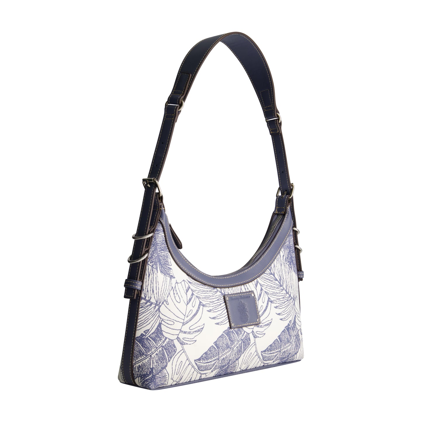 Tommy Bahama Graphic Leaf Print City Hobo, NAVY