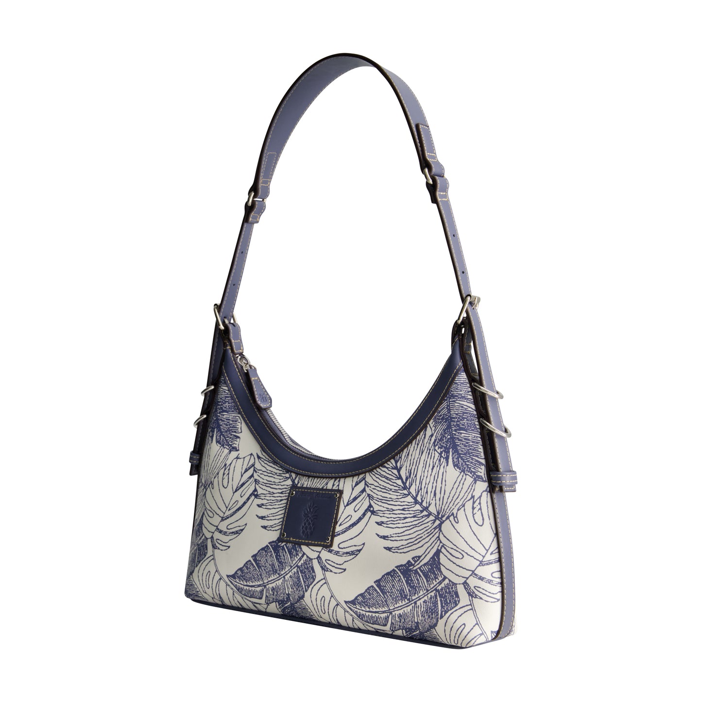 Tommy Bahama Graphic Leaf Print City Hobo, NAVY