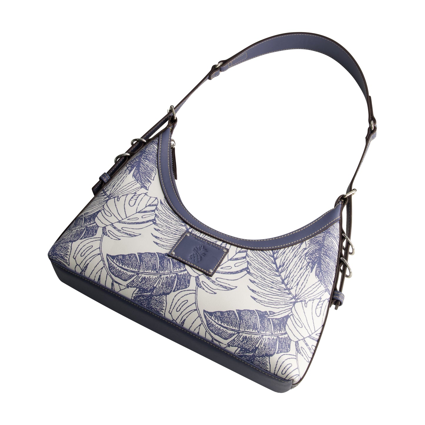 Tommy Bahama Graphic Leaf Print City Hobo, NAVY