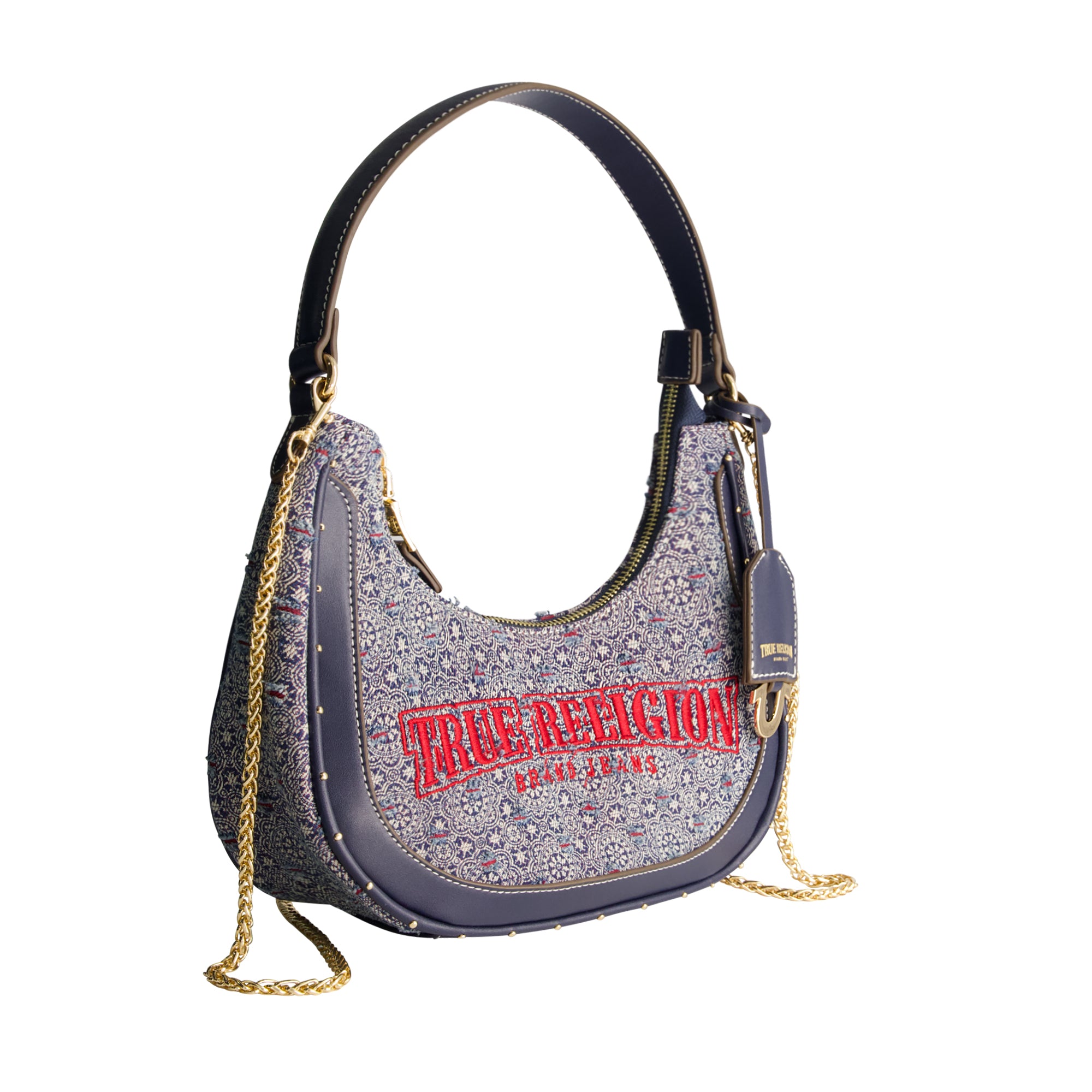 True Religion Striped Denim Small Hobo