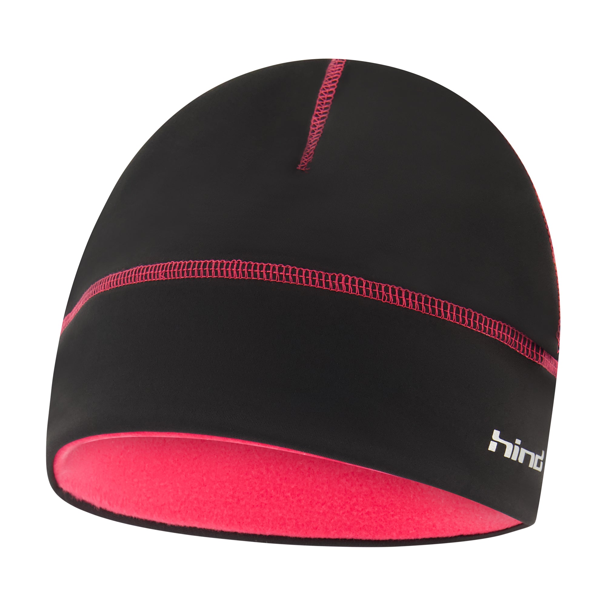 Hind Women's Beanie Hat, Running Skull Cap Beanie with Reflective Logo, Athletic Sports Headwear, Black, One Size