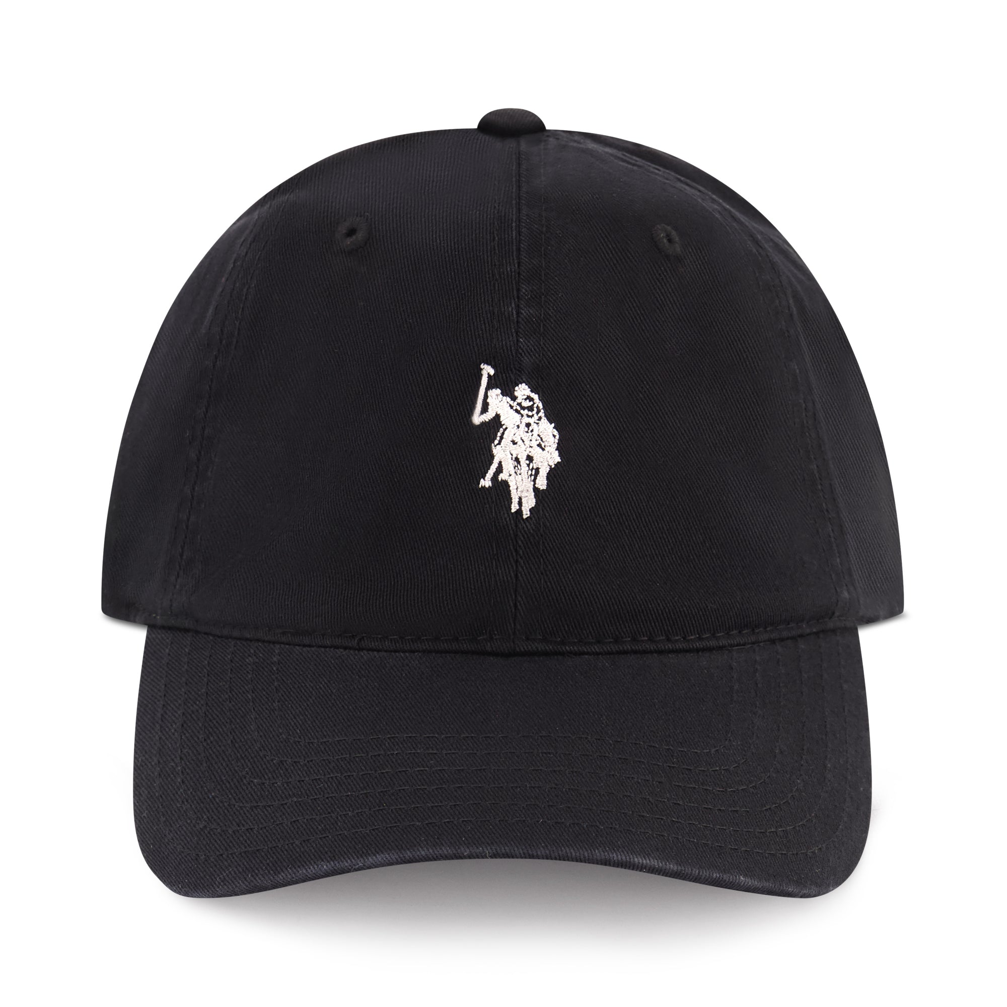 U.S. Polo Assn. Classic Black Dad Hat - Embroidered Polo Player