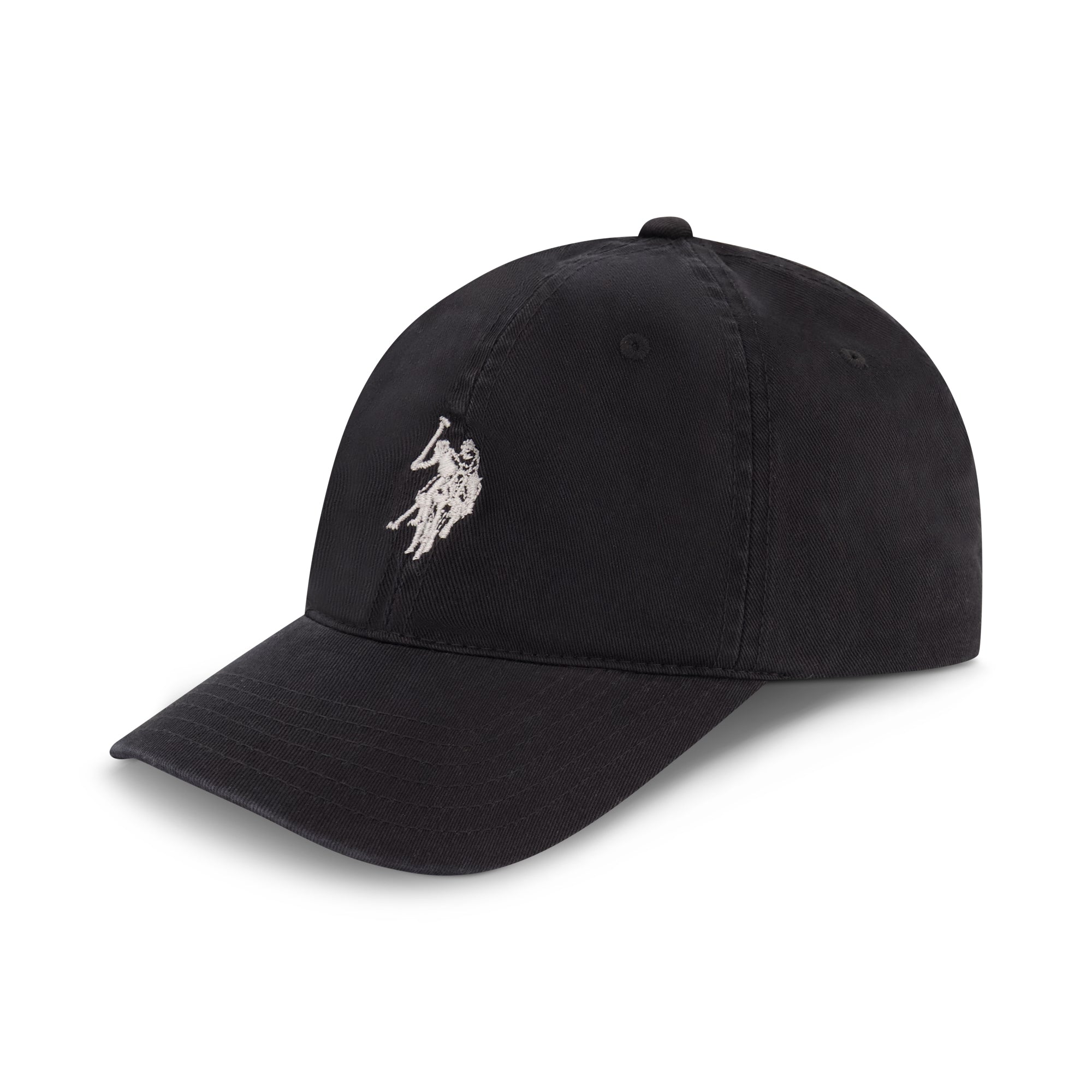 U.S. Polo Assn. Classic Black Dad Hat - Embroidered Polo Player