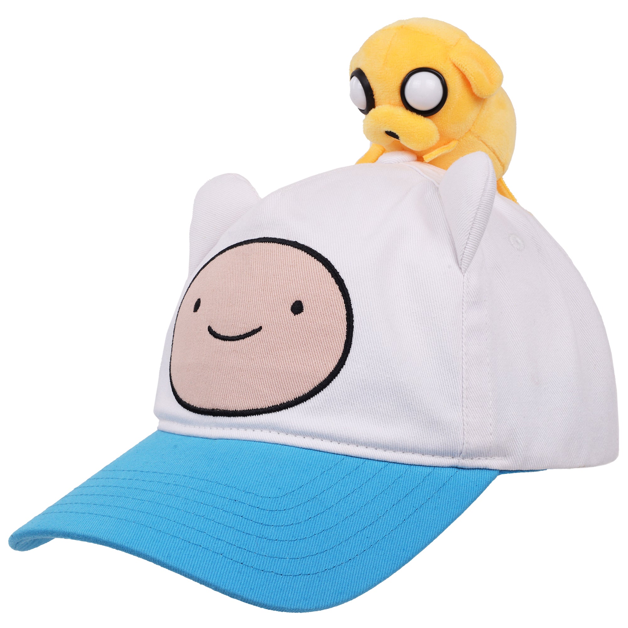 Adventure Time Finn & Jake 3D Plush Dad Cap – Adjustable Curved Brim Hat