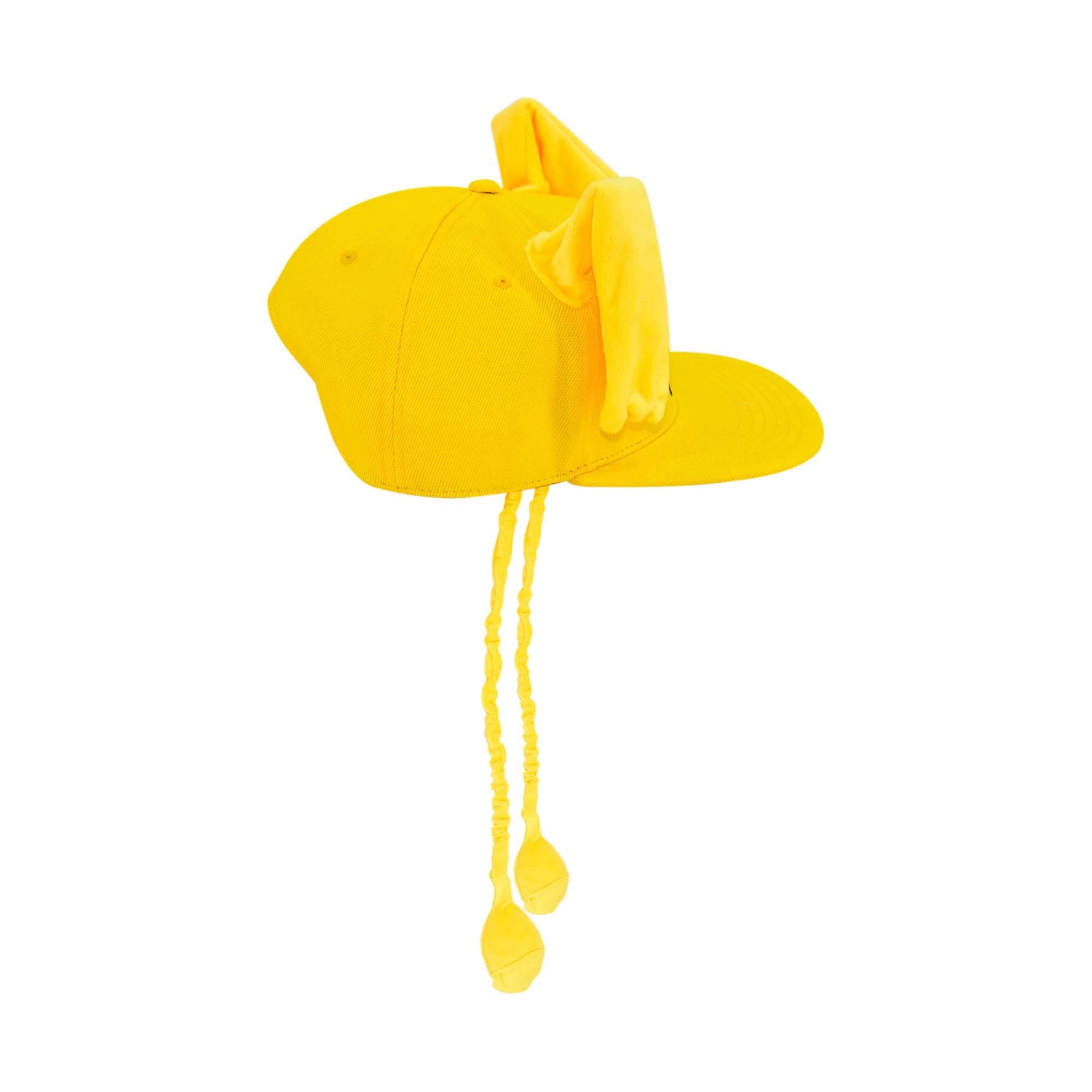 Adventure Time Jake 3D Ear Plush Flat Brim Hat with Tassel Braids – Kids Character Cap