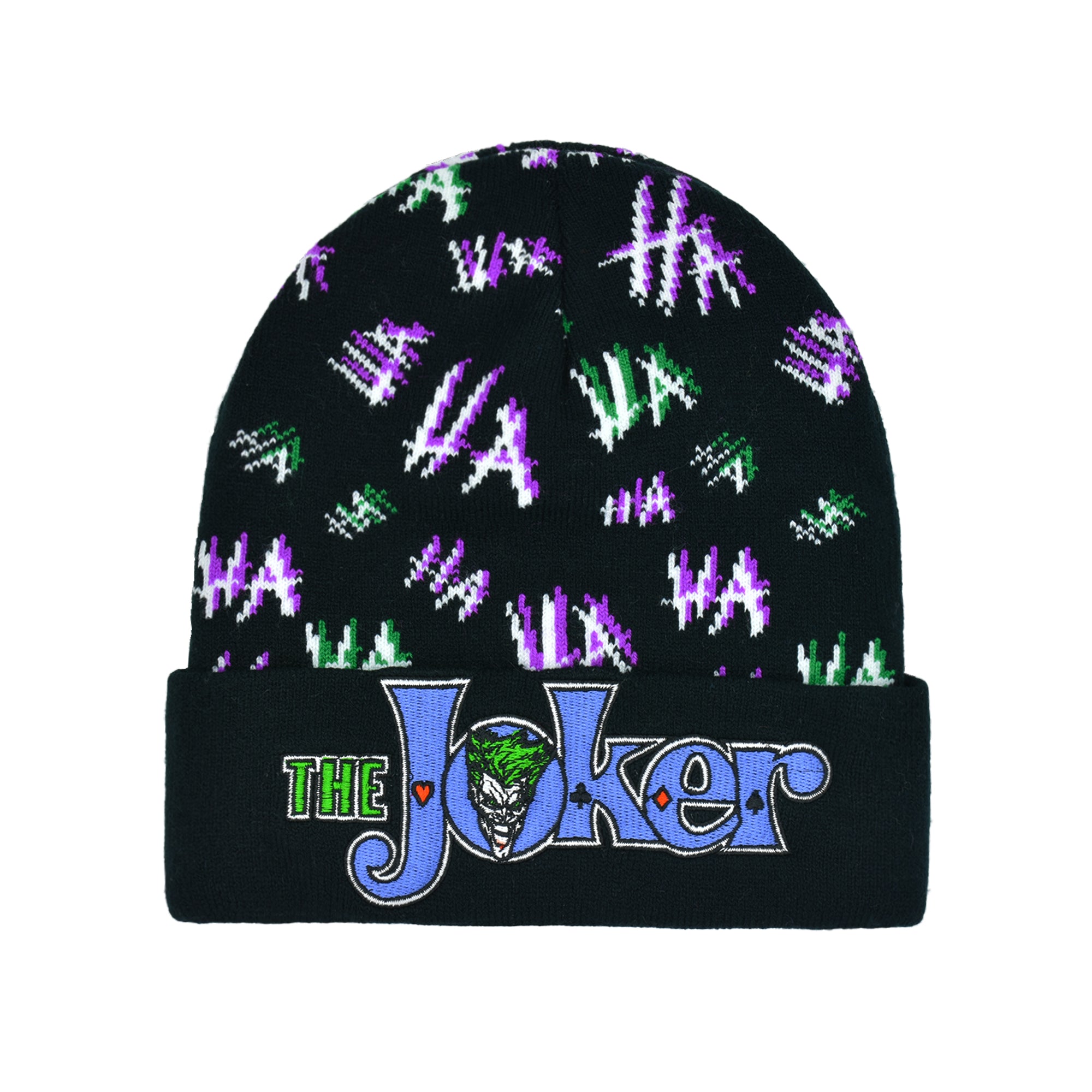 Concept One Unisex-Adult Dc Comics The Joker Beanie Hat, Knitted Cuffed Winter Skull Cap