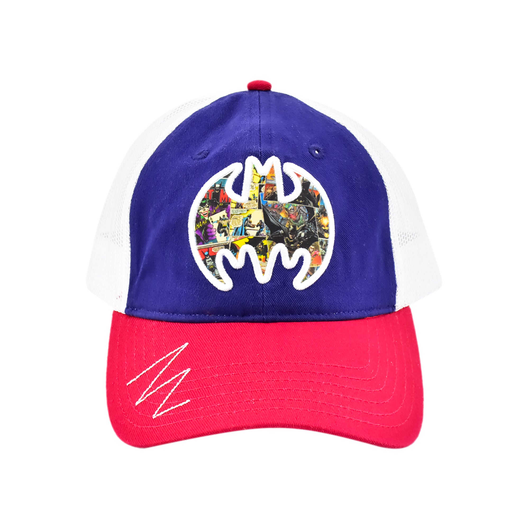 DC Comics Batman Comic Collage Logo Trucker Hat – Adjustable Mesh Back Cap
