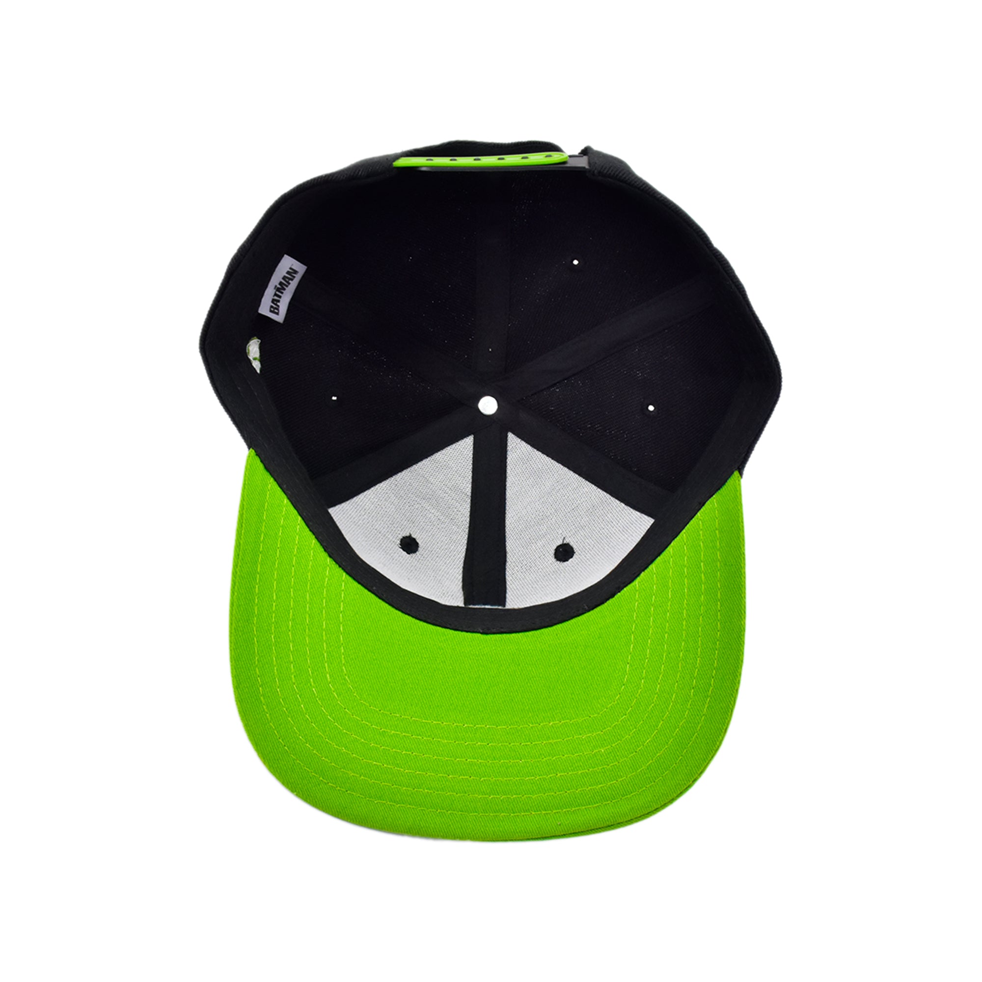 DC Comics The Riddler Snapback Hat – Black & Green Question Mark Flat Brim Adjustable Cap