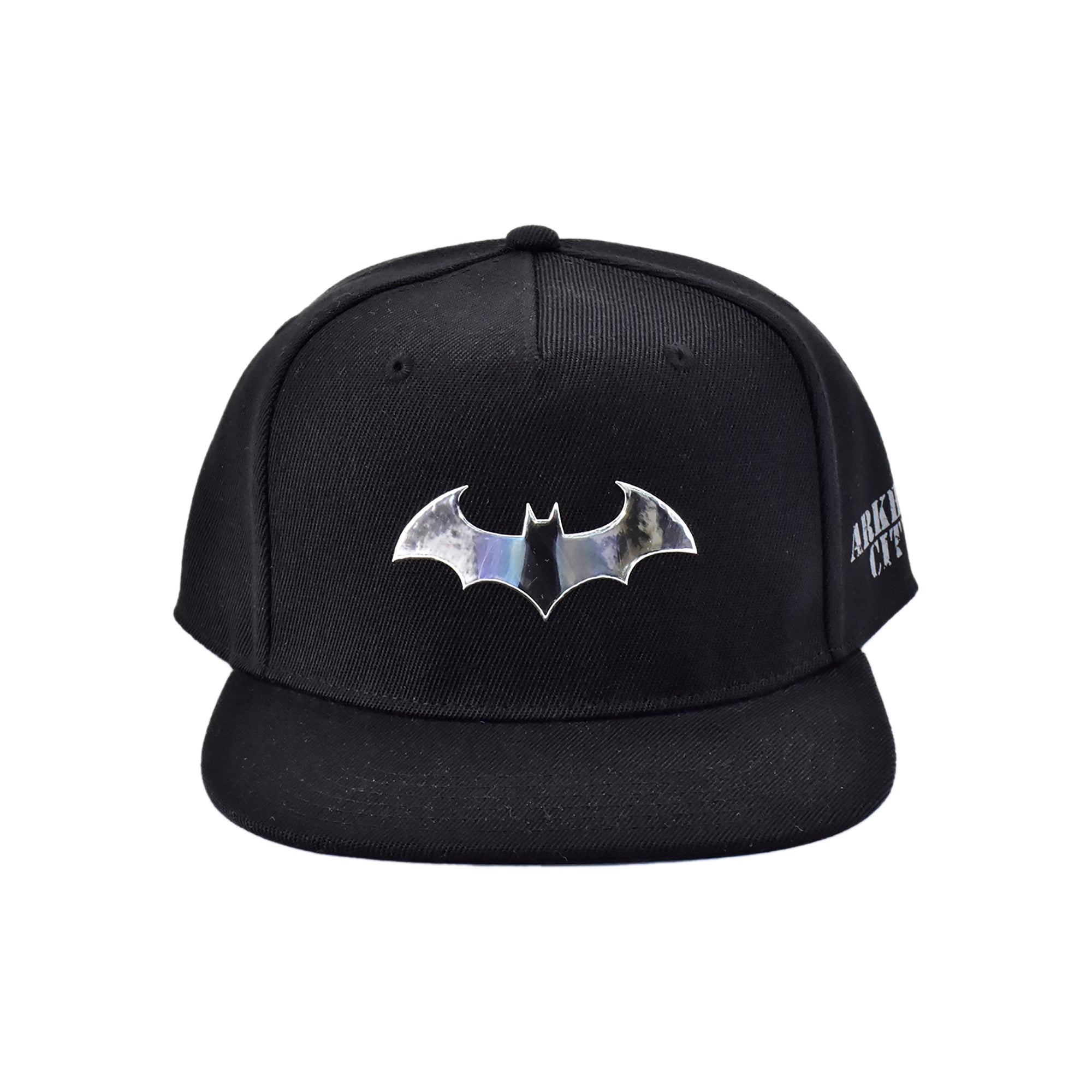 Batman Arkham City Snapback Hat – Flat Brim Adjustable Cap with Metal Bat Logo