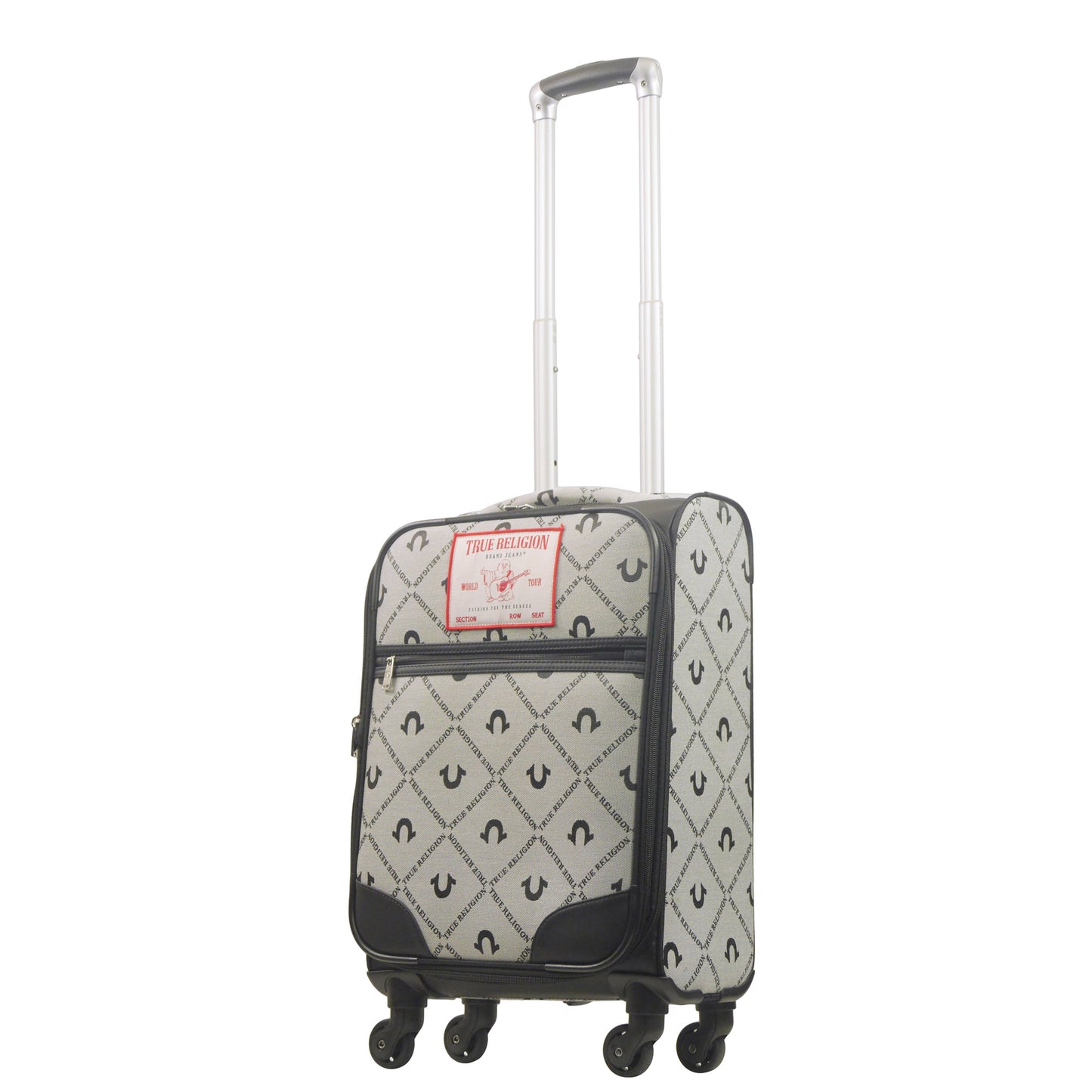 True Religion Soft Sided 23" Expandable, Spinner Luggage, BLACK
