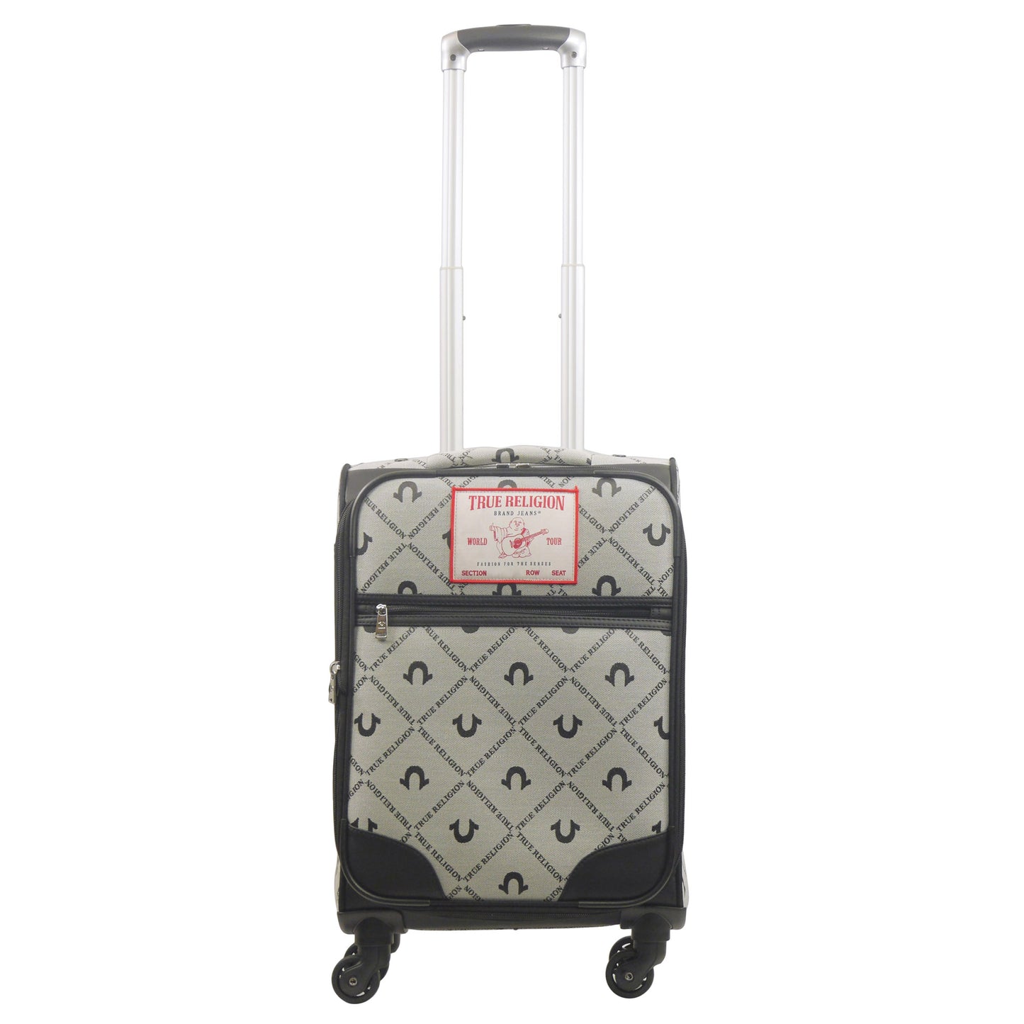 True Religion Soft Sided 23" Expandable, Spinner Luggage, BLACK