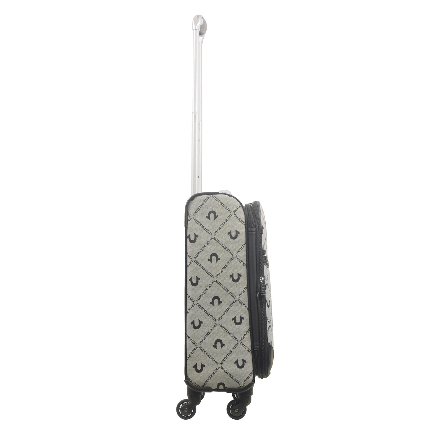 True Religion Soft Sided 23" Expandable, Spinner Luggage, BLACK