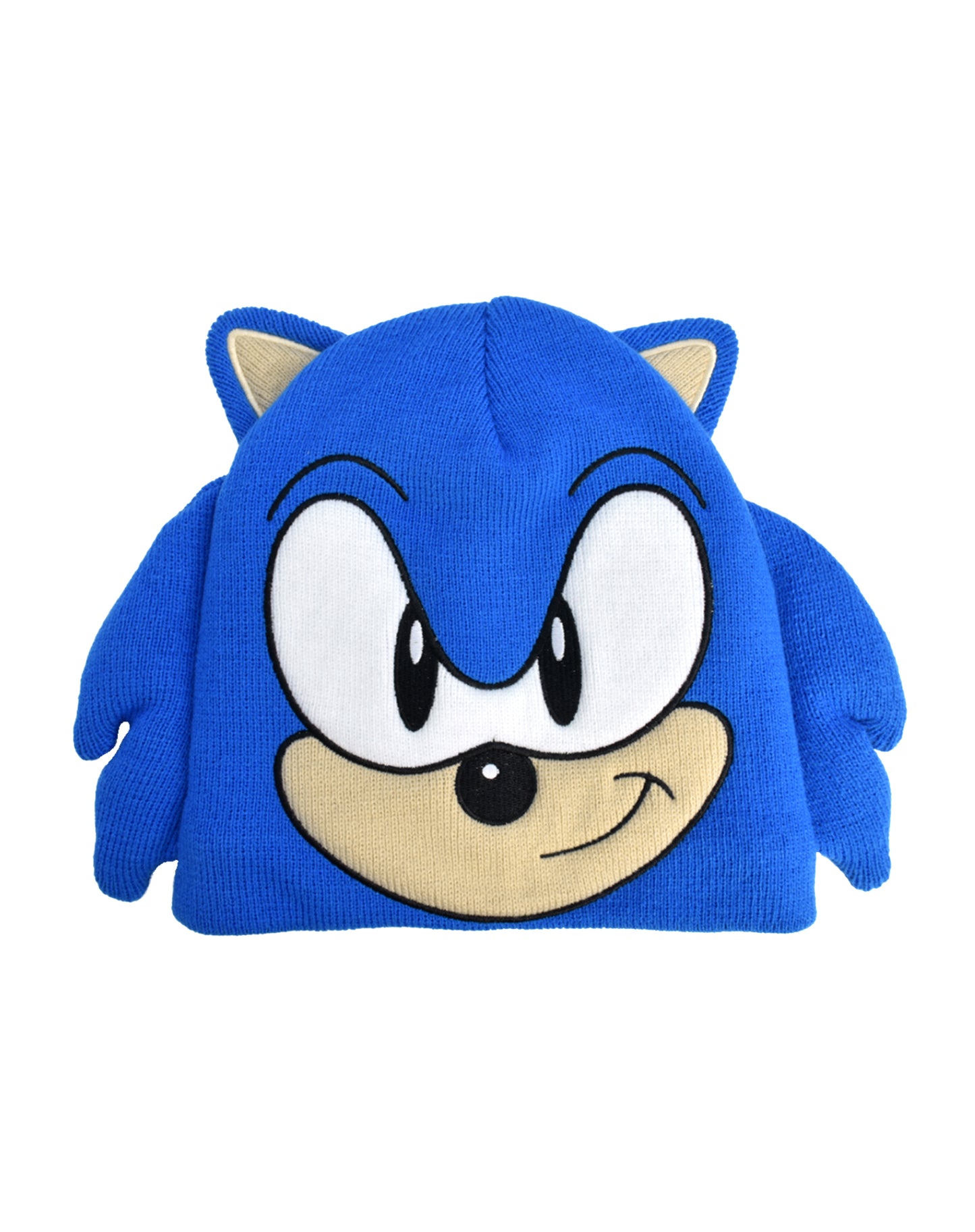 Sonic The Hedgehog Beanie Hat, Acrylic Knitted Winter Hat with Ears and Quills, Royal, One Size