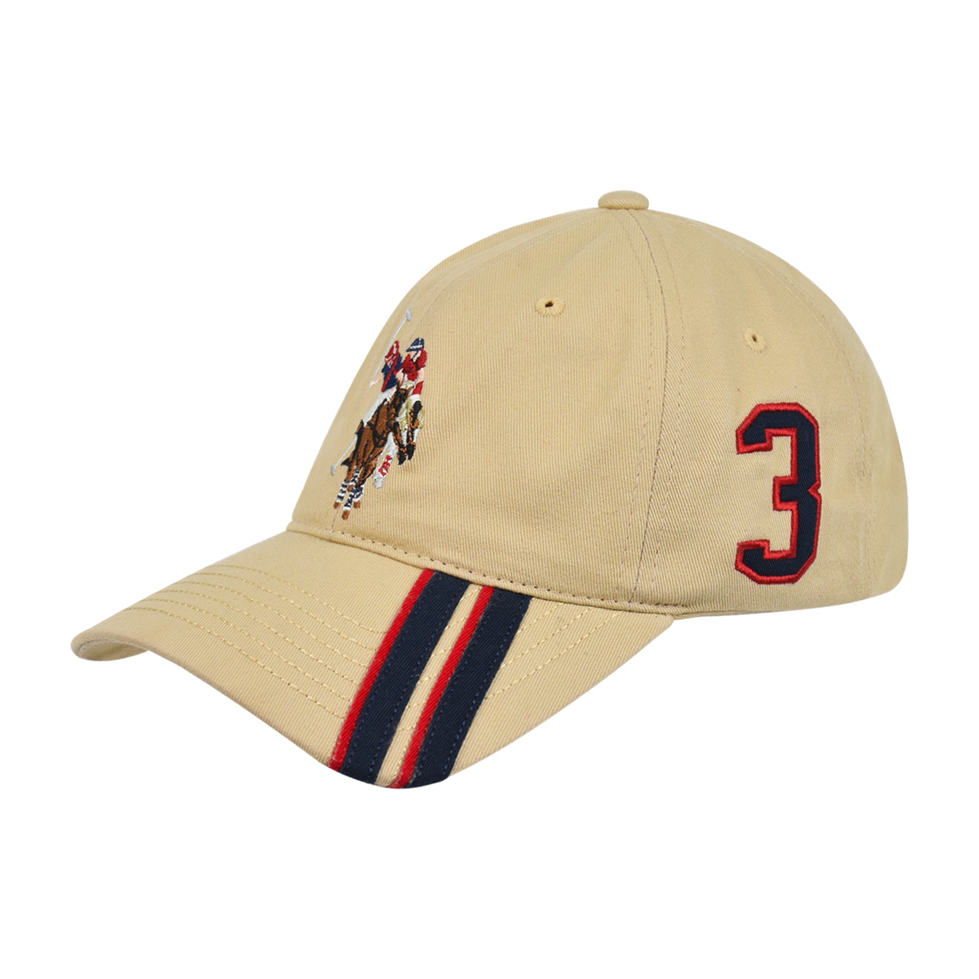 U.S. Polo Assn. Dad Hat, 100% Cotton Adjustable Baseball Cap with Horse Logo and Diagonal Stripes for Men and Women