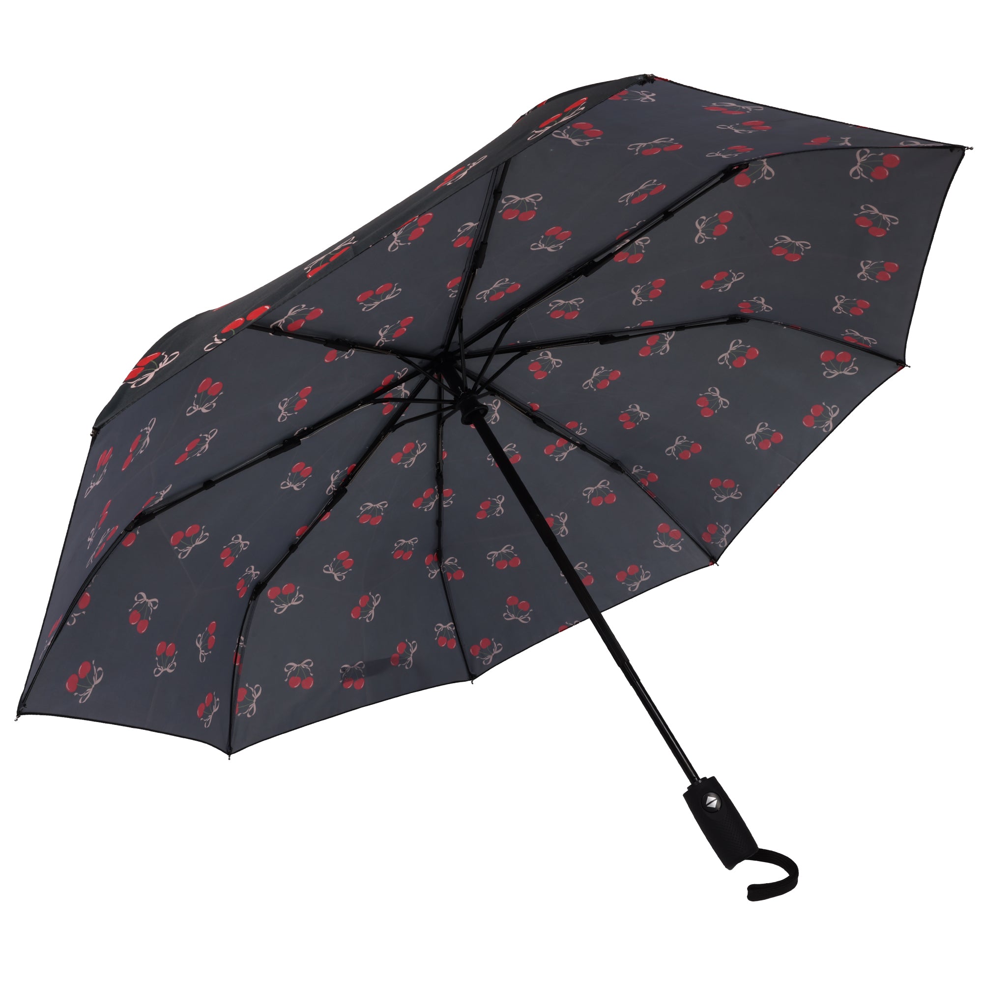 C & C California Cherry Bow Printed Compact Umbrella with Automatic Open/Close