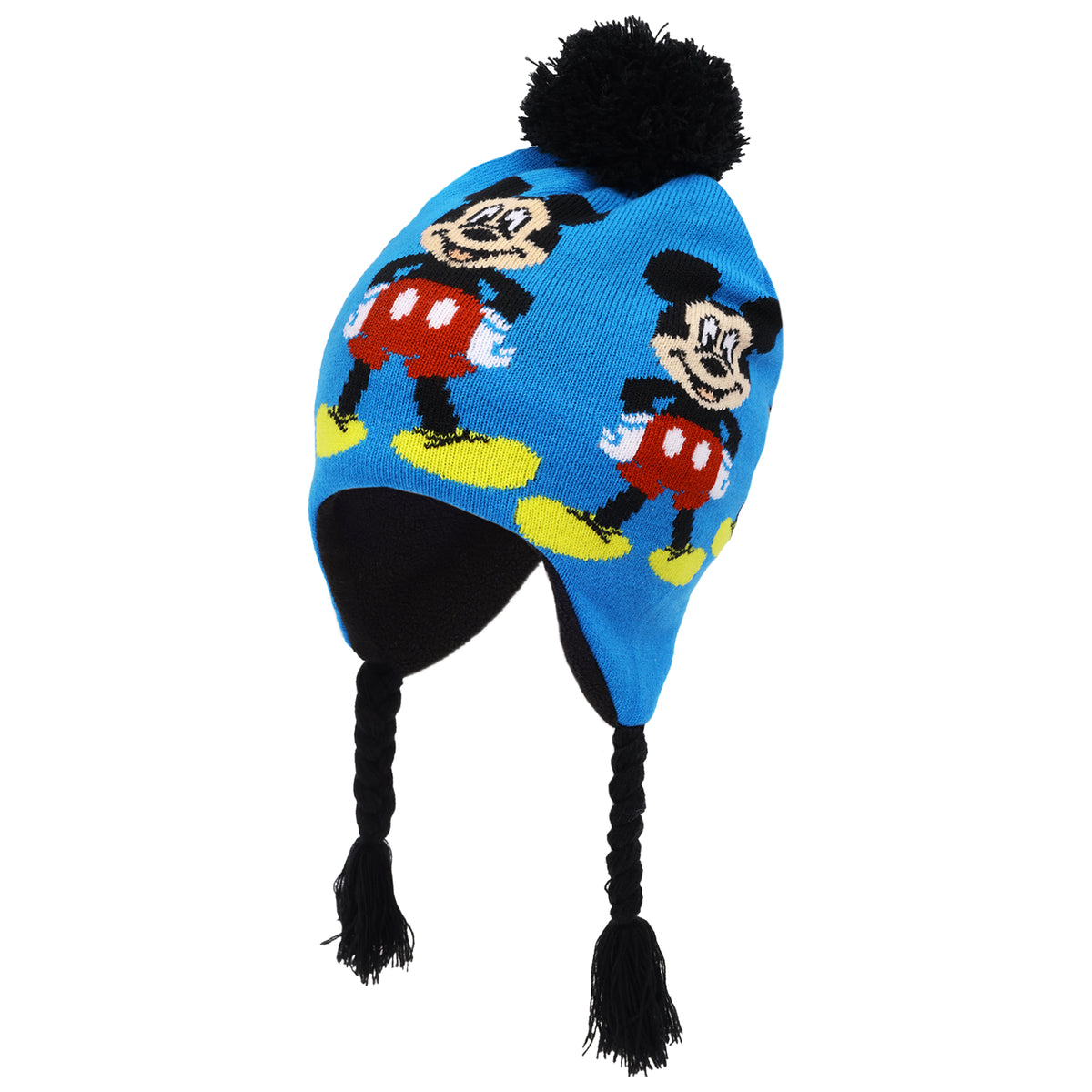 Disney Mickey Mouse Boys Winter Hat & 2-Pair Gloves Set – Blue, Ages 4–7