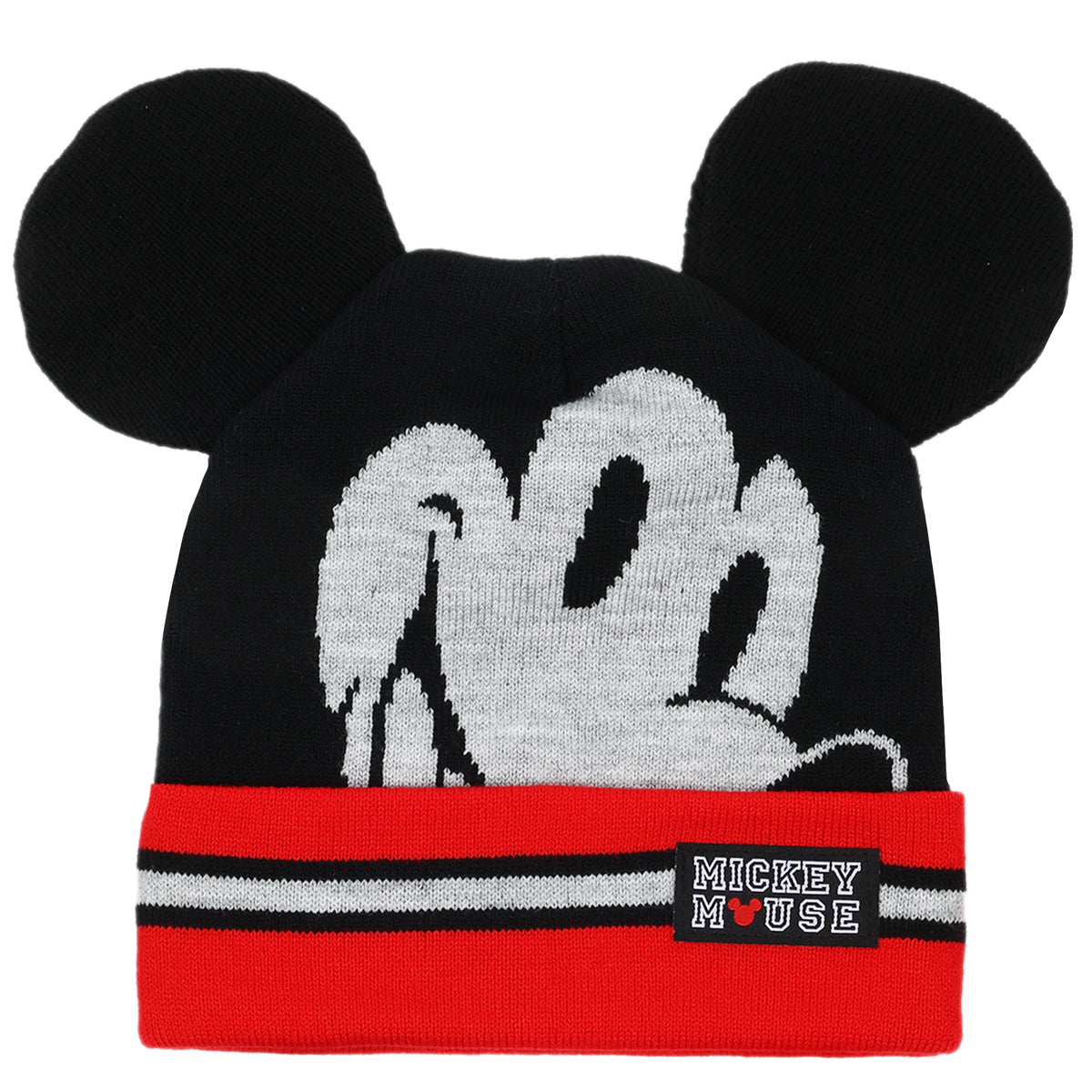 Disney Boys Mickey Mouse Winter Hat and 2 Pair Mitten, Size Age 4-7, Red