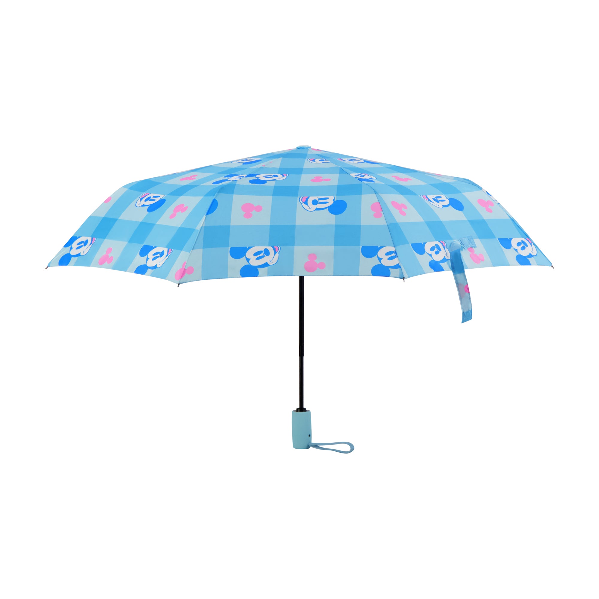 Disney Mickey Mouse Adult Rain Umbrella – 39" Automatic Folding, Compact & Travel-Friendly, Blue