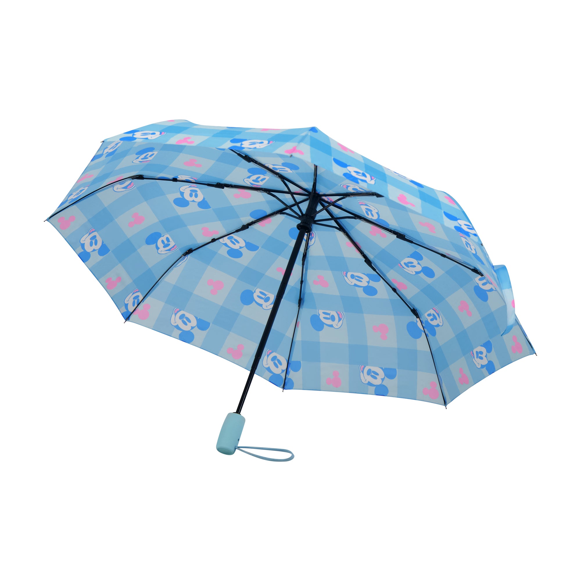 Disney Mickey Mouse Adult Rain Umbrella – 39" Automatic Folding, Compact & Travel-Friendly, Blue