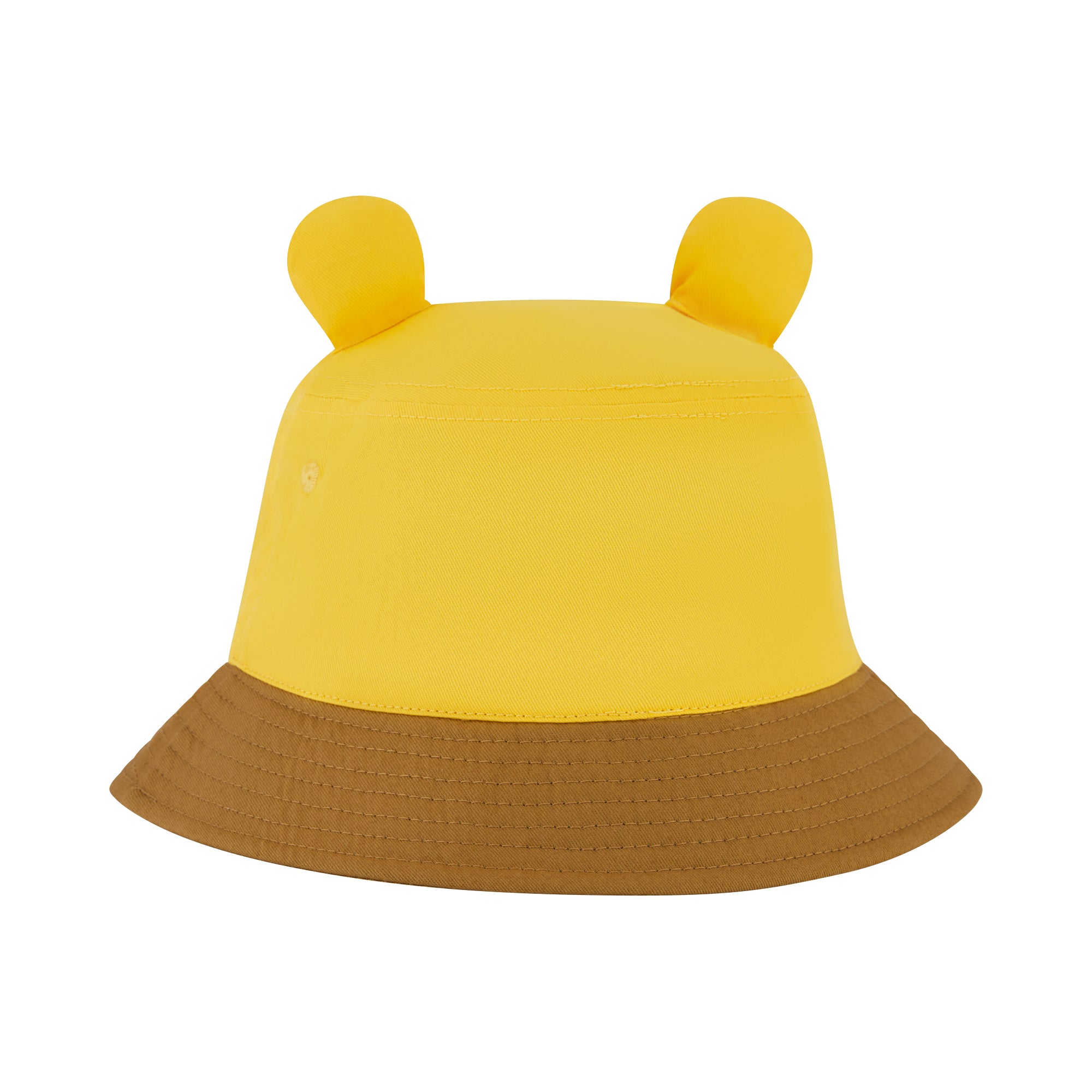 Disney Winnie The Pooh Bucket Hat, Packable Travel Hat with 3D Bear Ears, Wide Brim Summer Hat, Yellow, One Size
