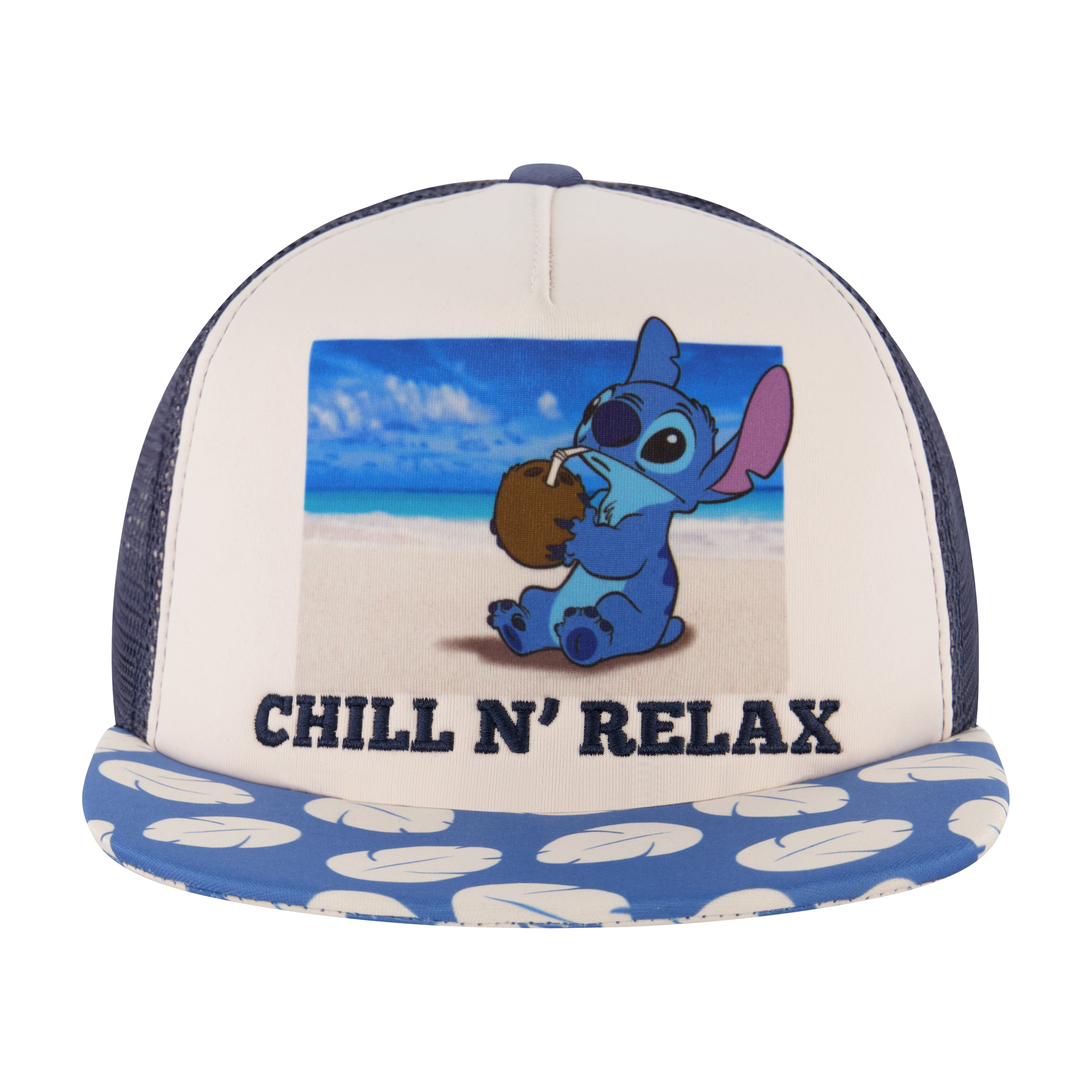 Concept One unisex adult Disney Stitch Trucker Hat, Chill N Relax Skater Baseball Cap, Multi, One Size US