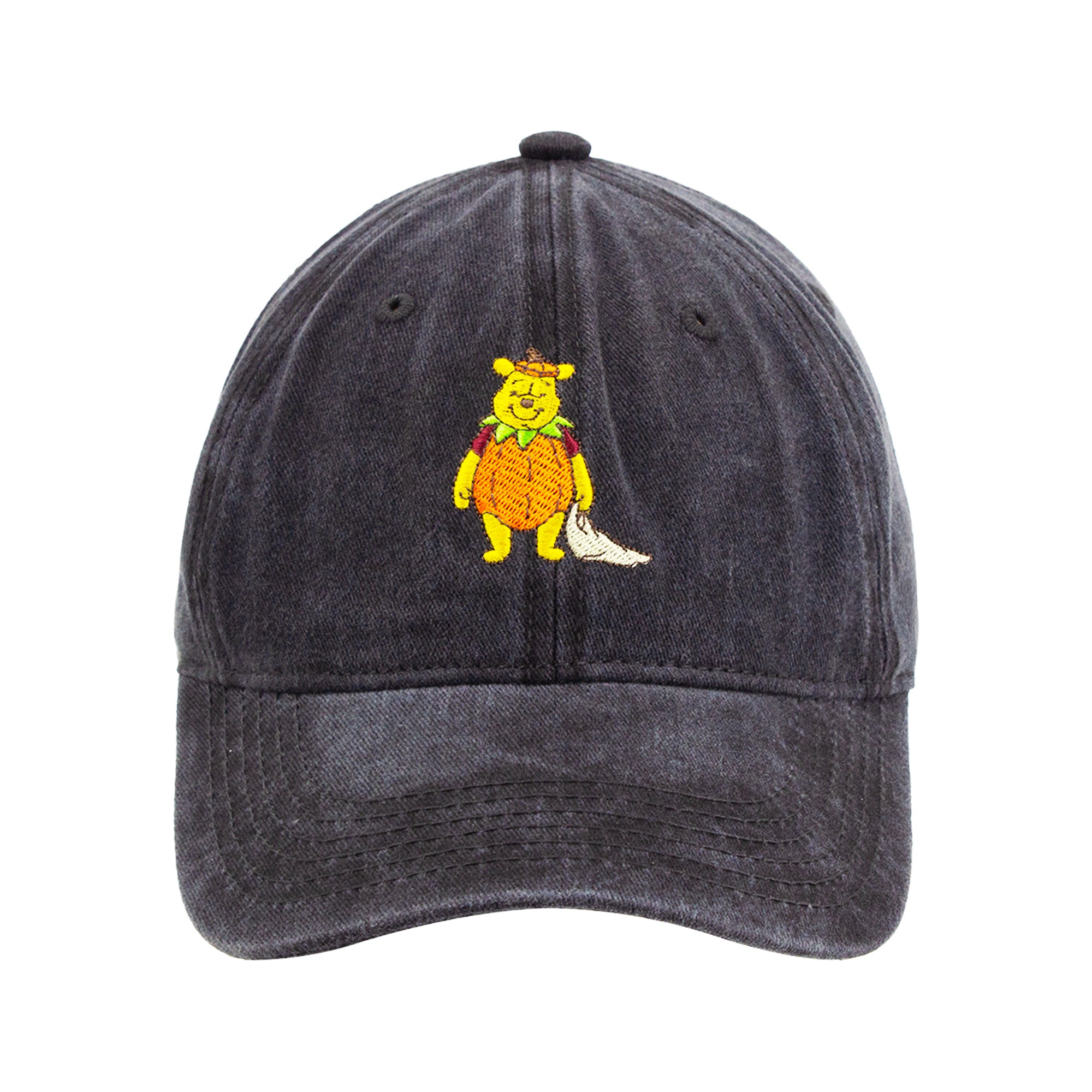 Winnie The Pooh Pumpkin Black Dad Cap,Black