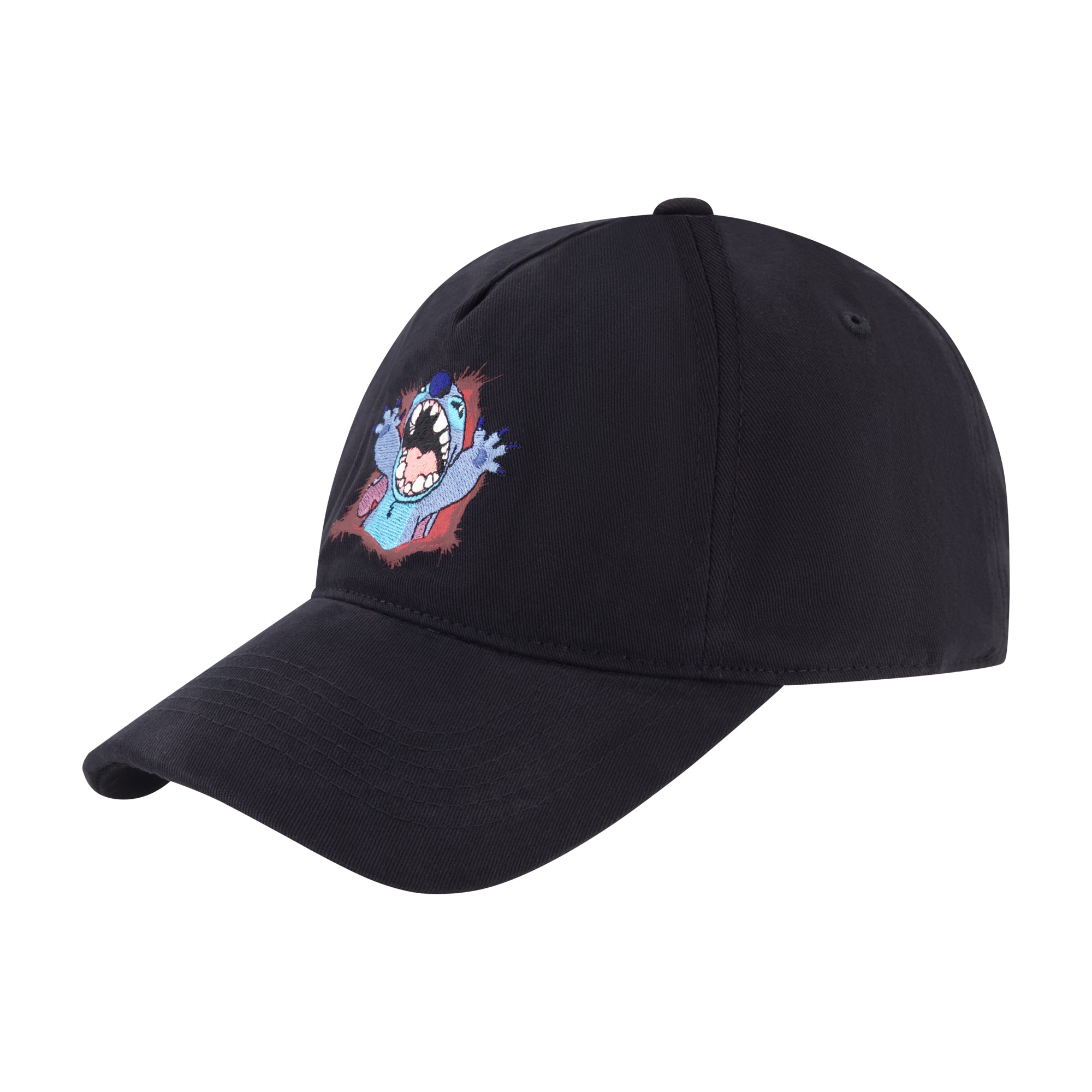 Disney Stitch Print With Embroidery Dad Cap,Black