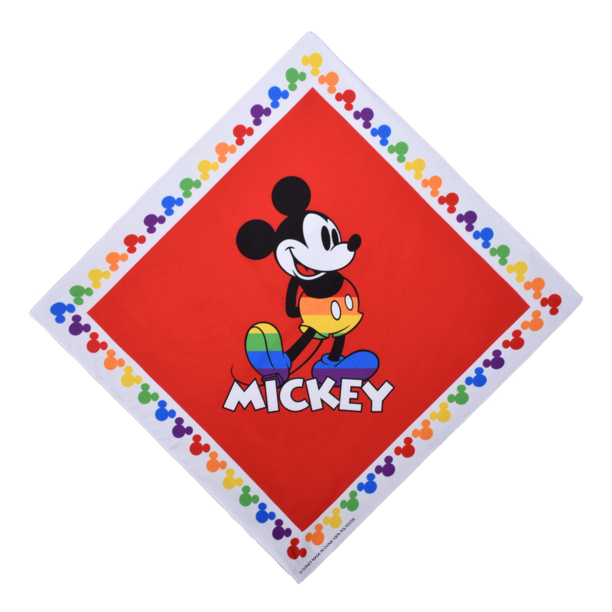 Disney Mickey Mouse Ears Rainbow Pride Border Bandana Head Wrap Scarf, Multi, One Size