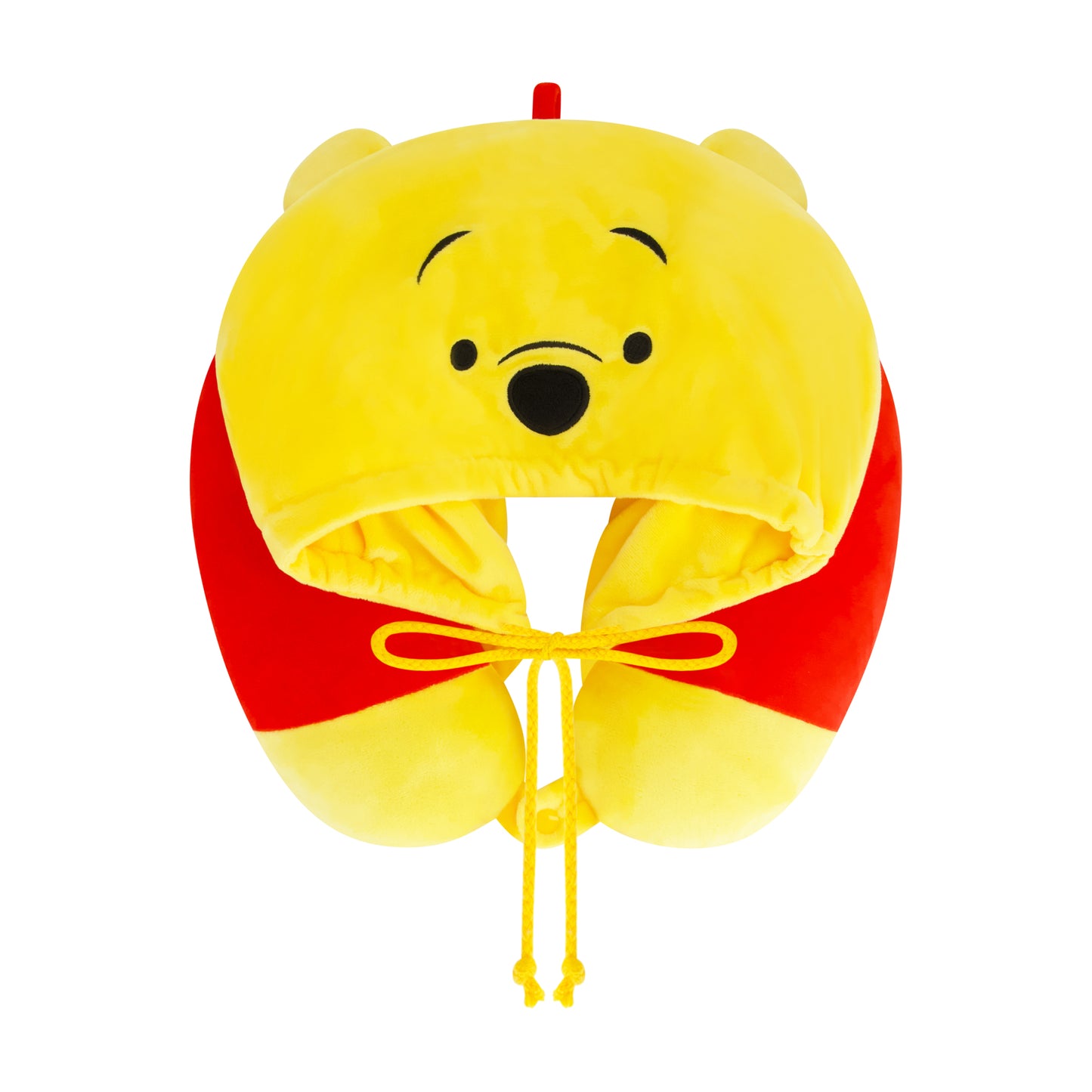 Disney Winnie The Pooh Hooded Neck Pillow, Memory Foam Travel Accessories for Airplane, Car, and Office, Comfortable and Breathable, Orange
