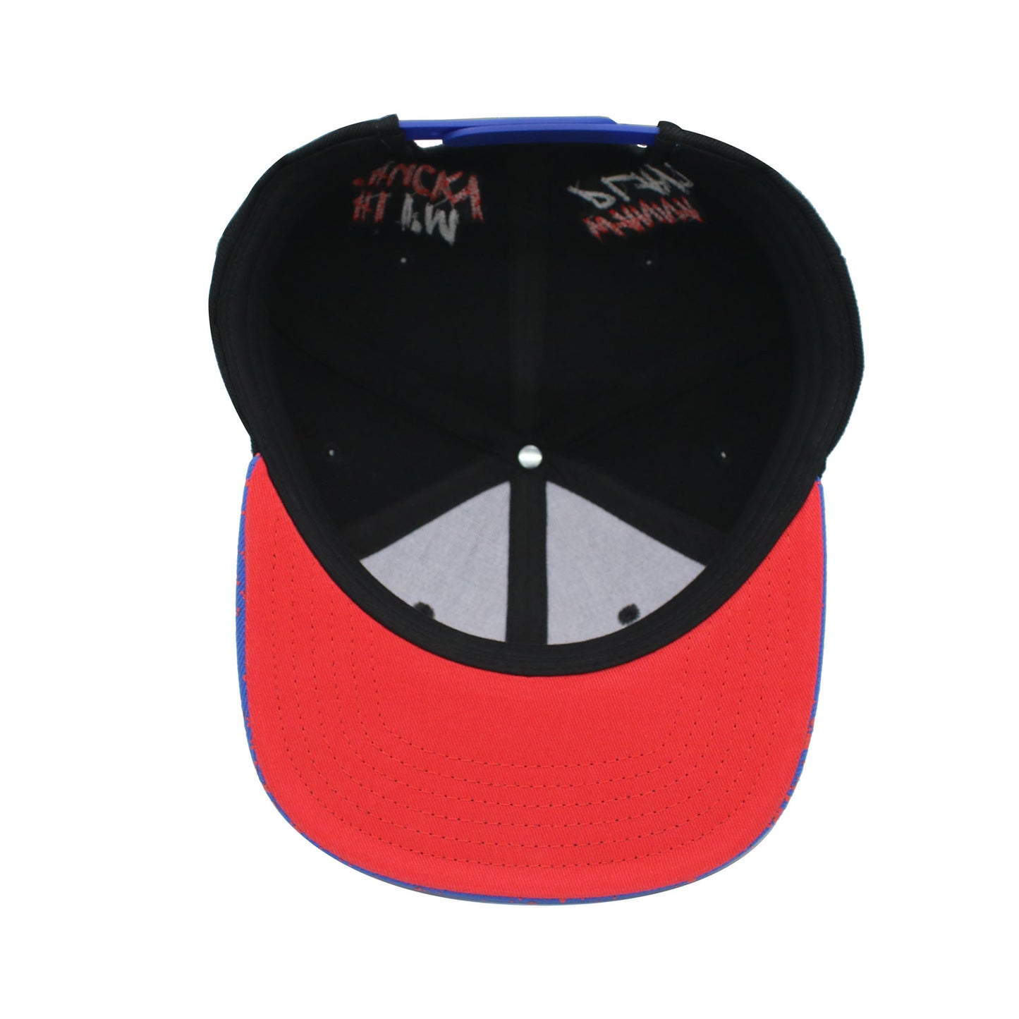 Chucky Splatter Flat Brim Baseball Hat with Knife Embroidery