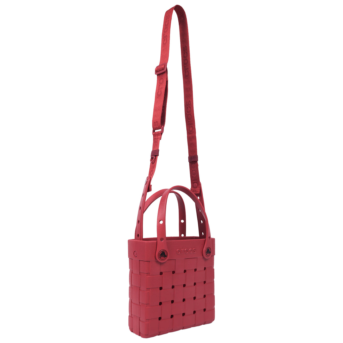Crocs Small Woven Style Crossbody Tote with Top Handles and removeable crossbody strap