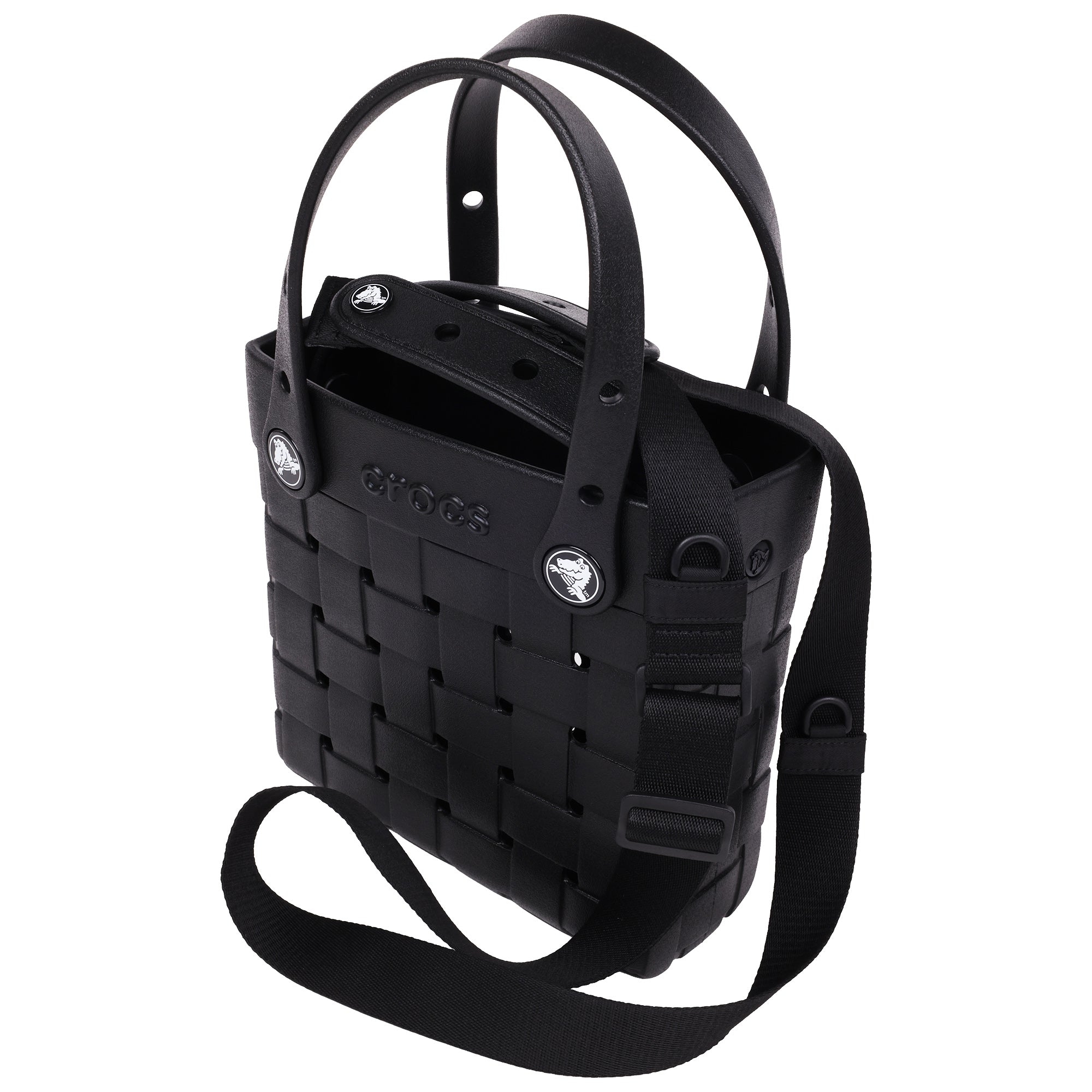 Crocs Small Woven Style Crocssbody Tote with Top Handles and removeable Crocssbody strap