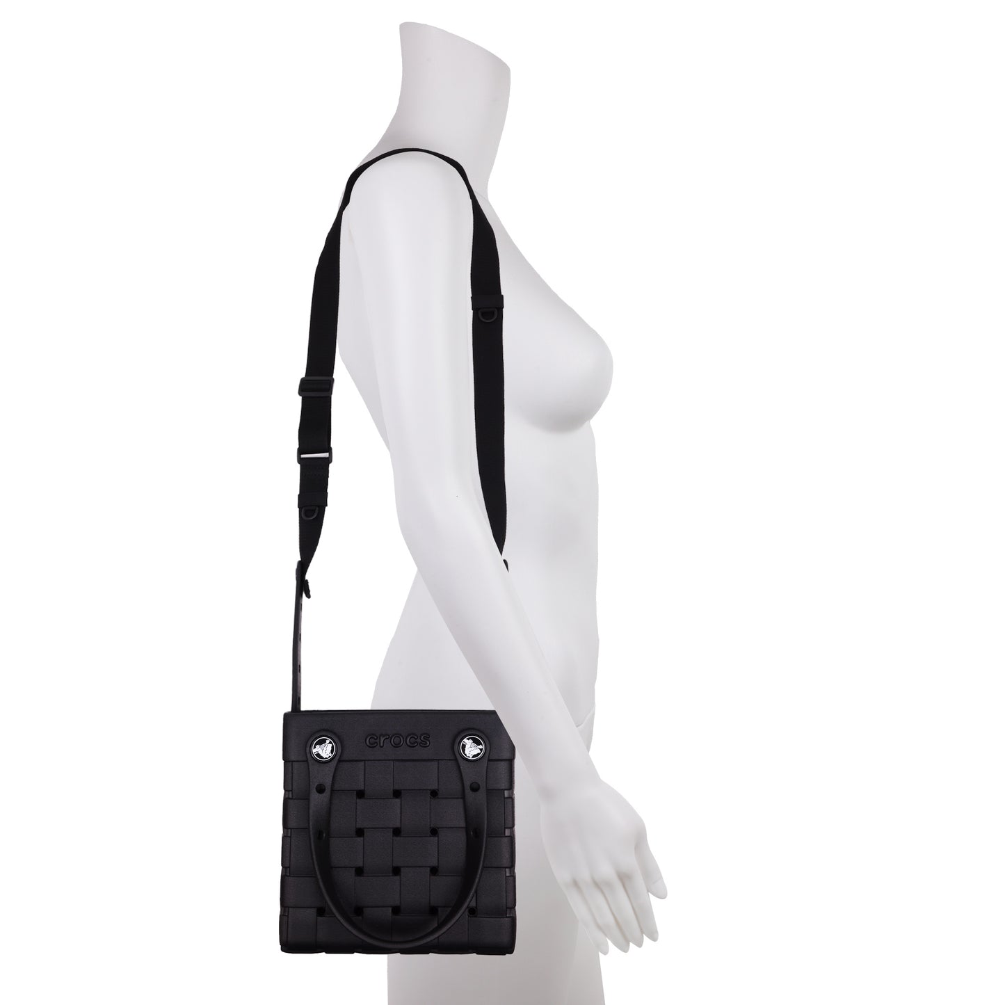 Crocs Small Woven Style Crocssbody Tote with Top Handles and removeable Crocssbody strap