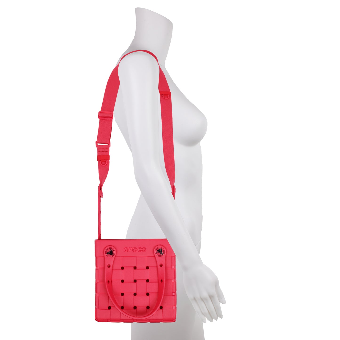 Crocs Small Woven Style Crocssbody Tote with Top Handles and removeable Crocssbody strap