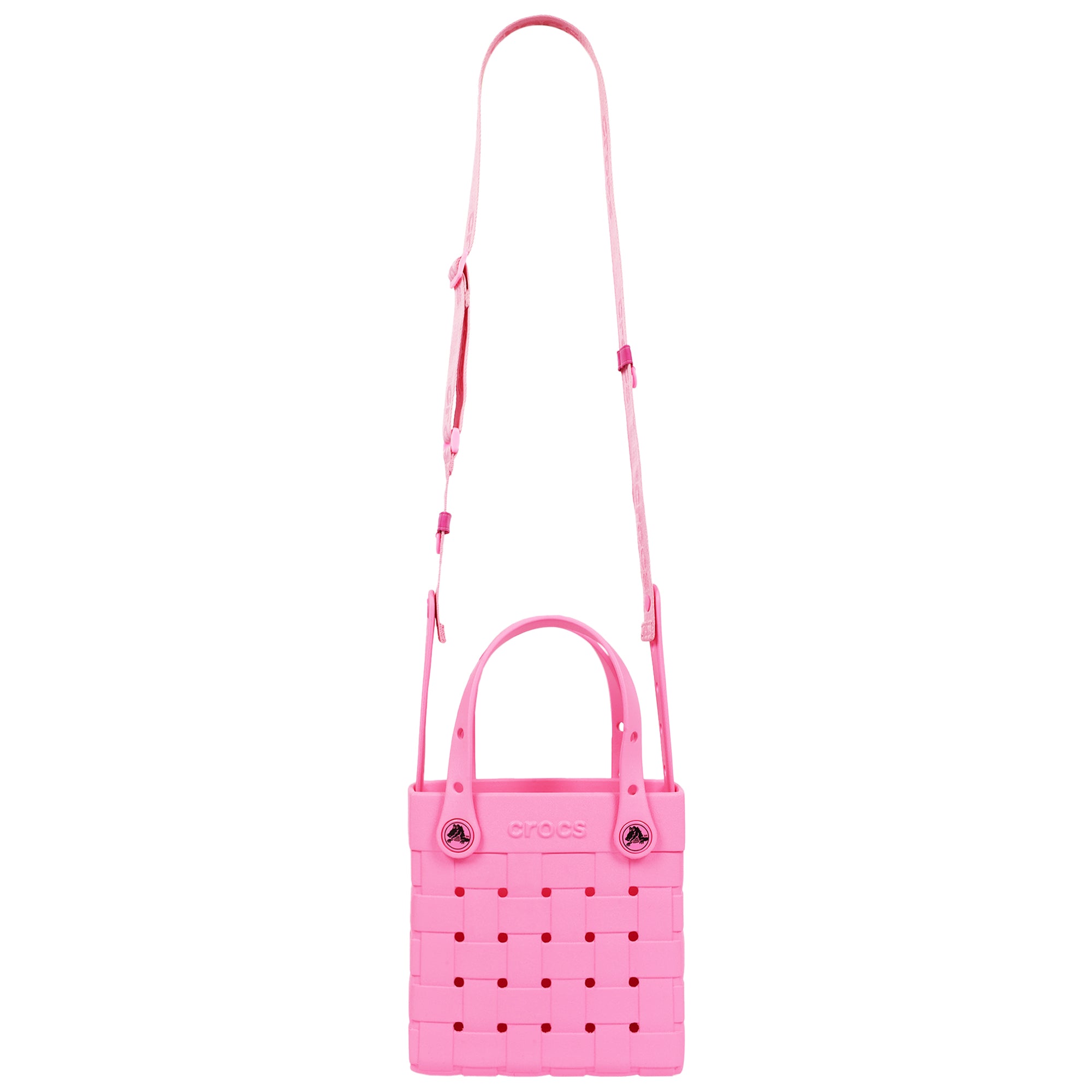 Crocs Small Woven Style Crossbody Tote with Top Handles and removeable crossbody strap