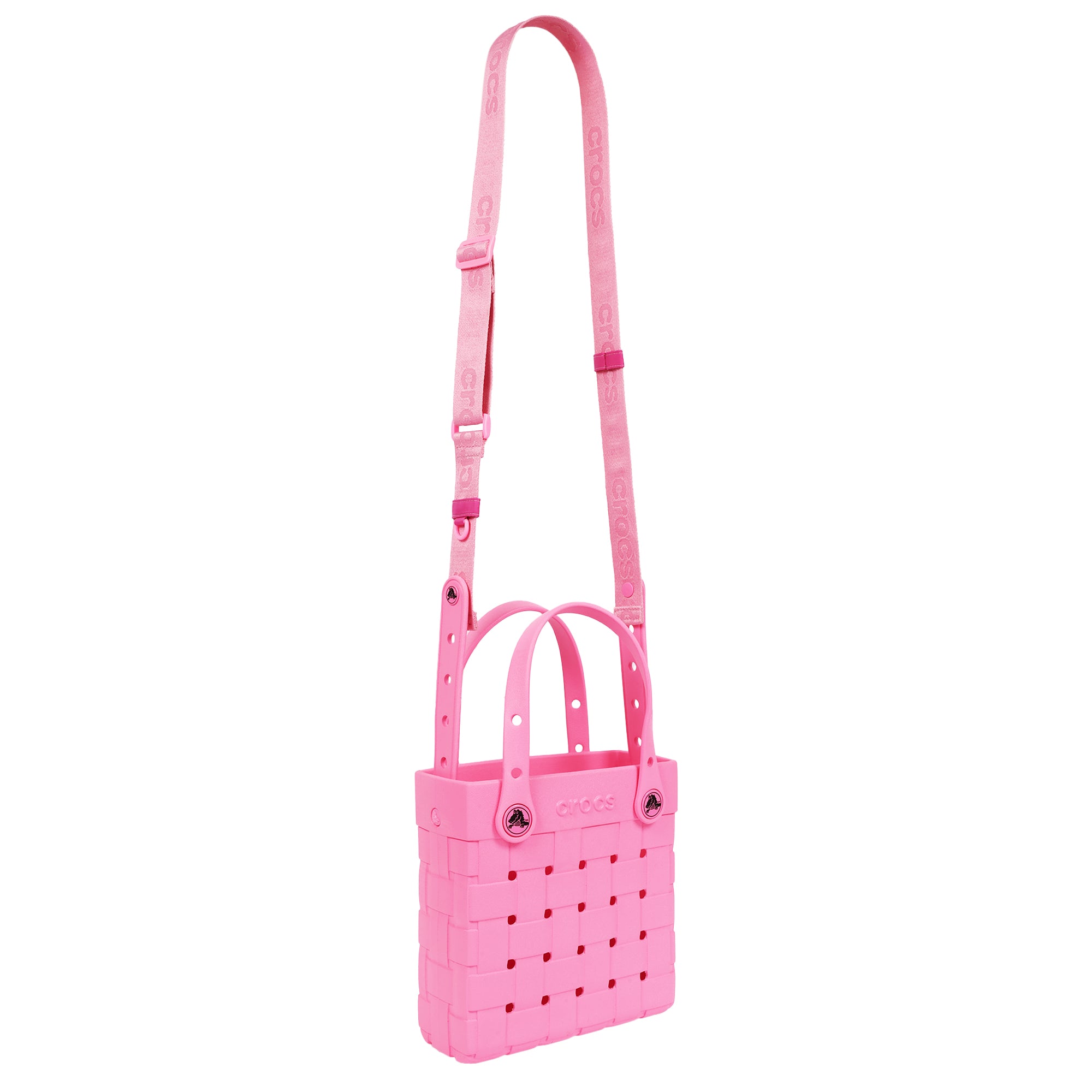 Crocs Small Woven Style Crossbody Tote with Top Handles and removeable crossbody strap