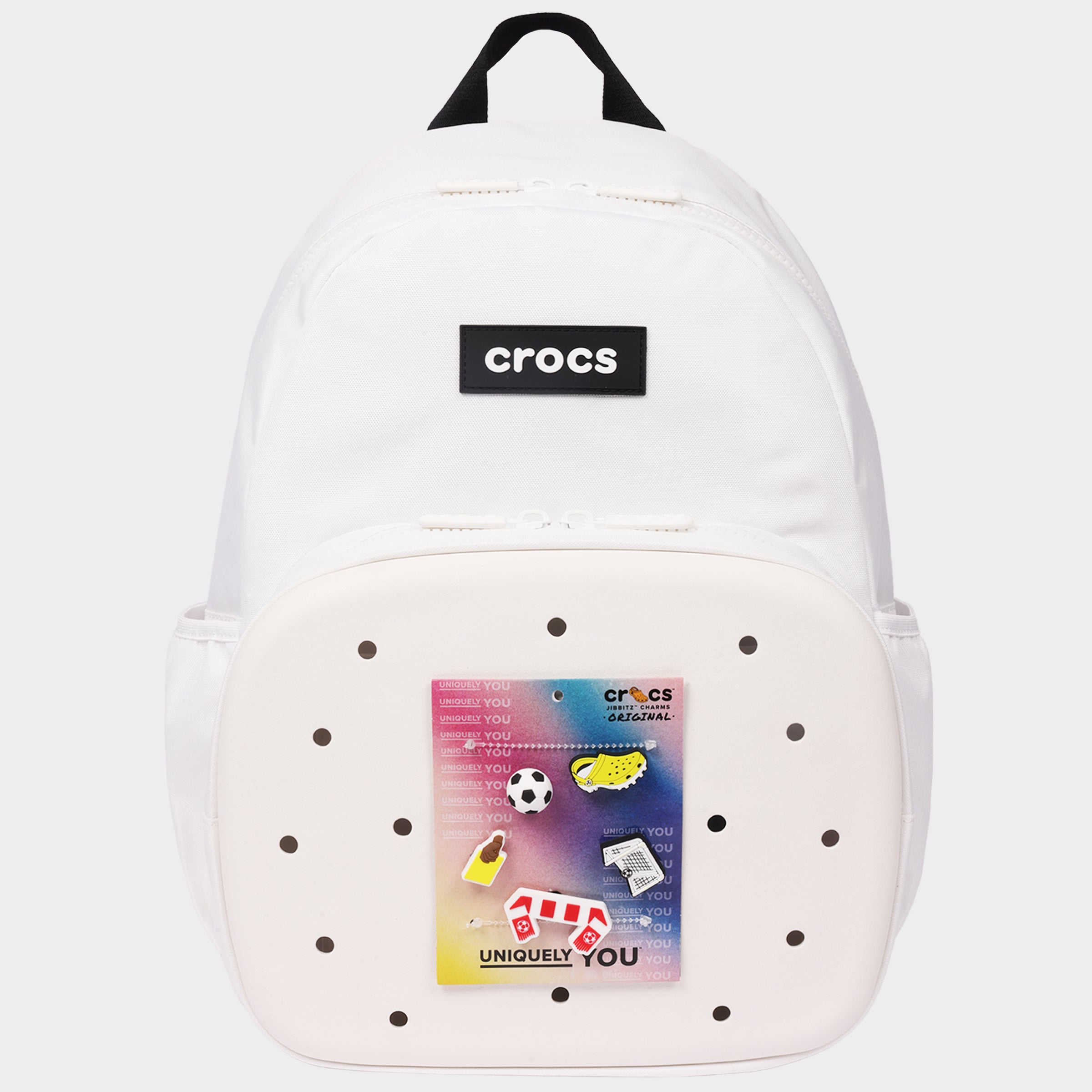 Crocs Back to School Backpack with EVA Front Pocket – Customizable Jibbitz™ Backpack (White)