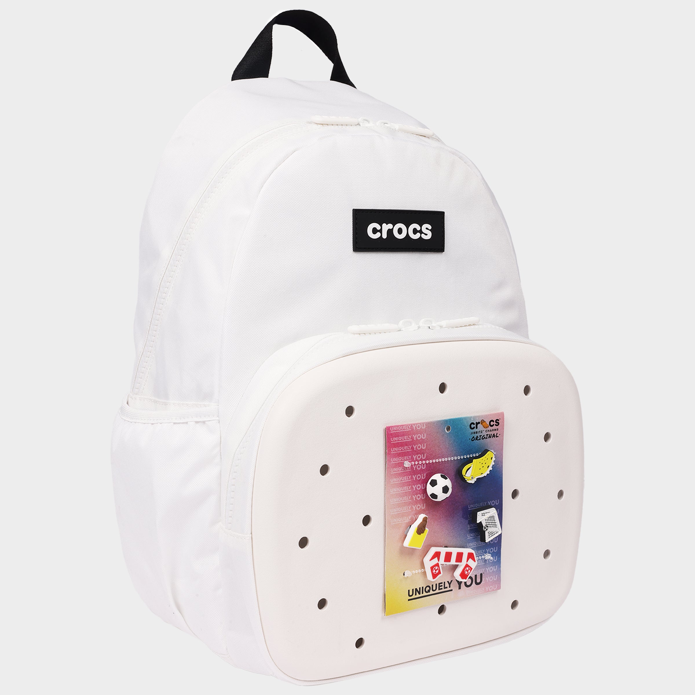 Crocs Back to School Backpack with EVA Front Pocket – Customizable Jibbitz™ Backpack (White)