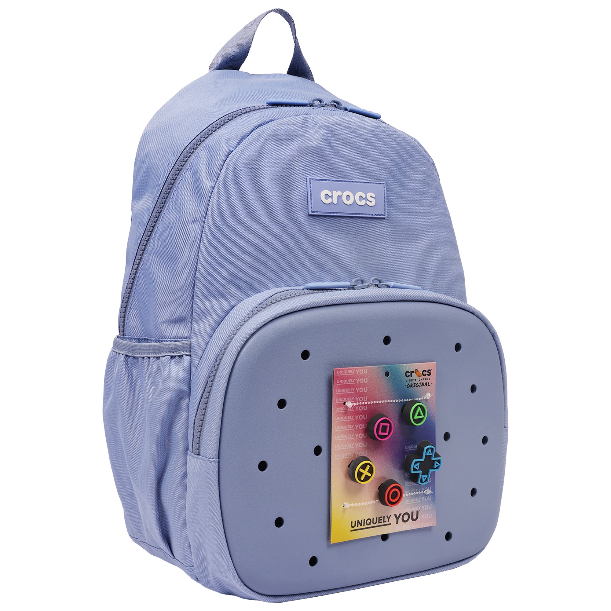 Crocs Back to School Backpack with EVA Front Pocket – Customizable Jibbitz™ Backpack (Blue Haze)