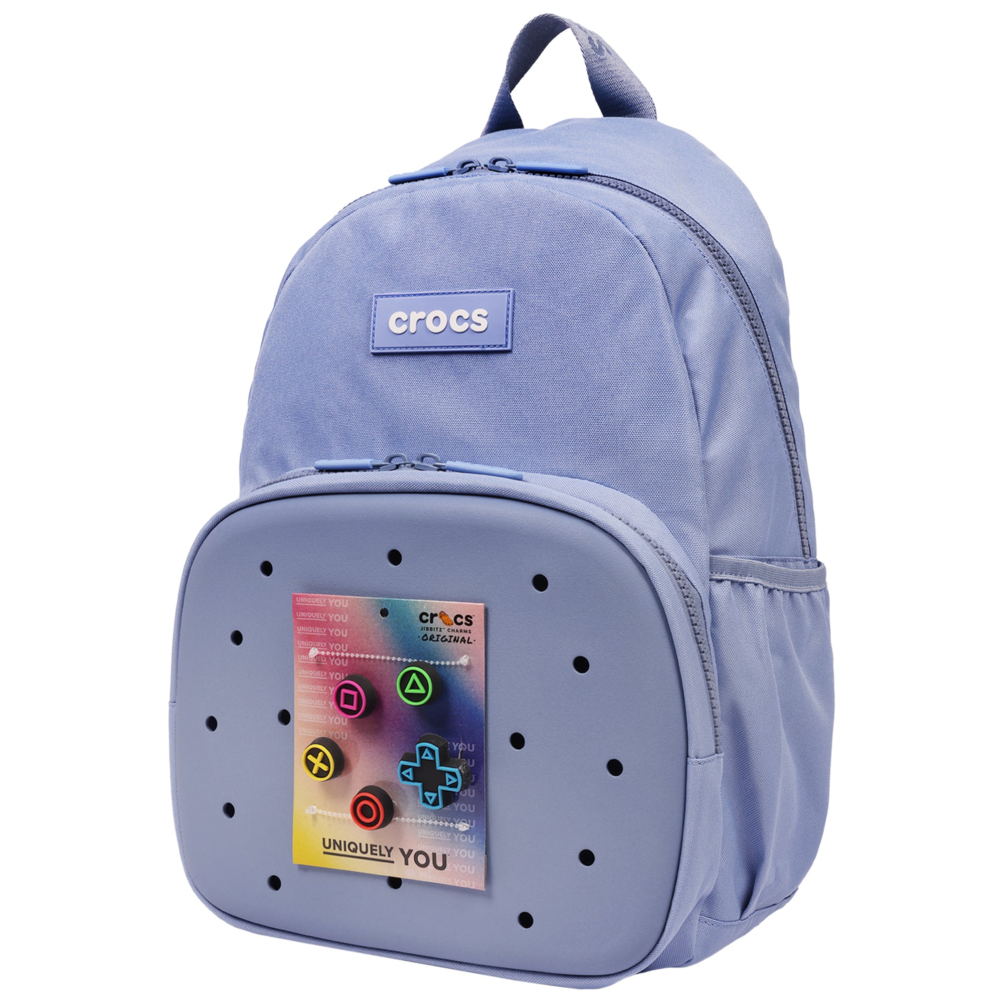 Crocs Back to School Backpack with EVA Front Pocket – Customizable Jibbitz™ Backpack (Blue Haze)